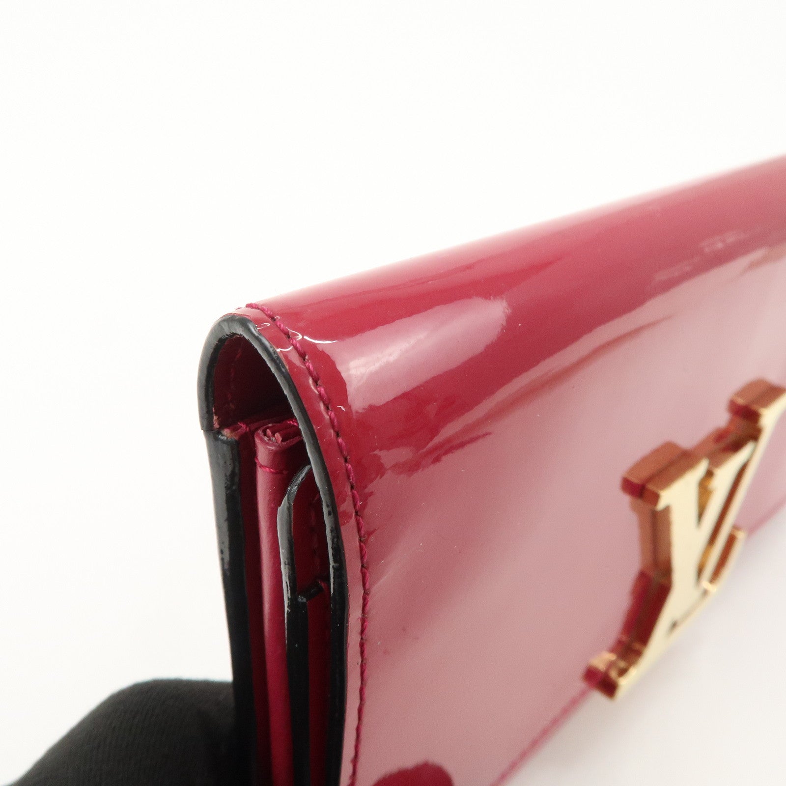 Louis Vuitton Vernis Leather Louise GM Clutch Bag Wallet Rose Indien M61317