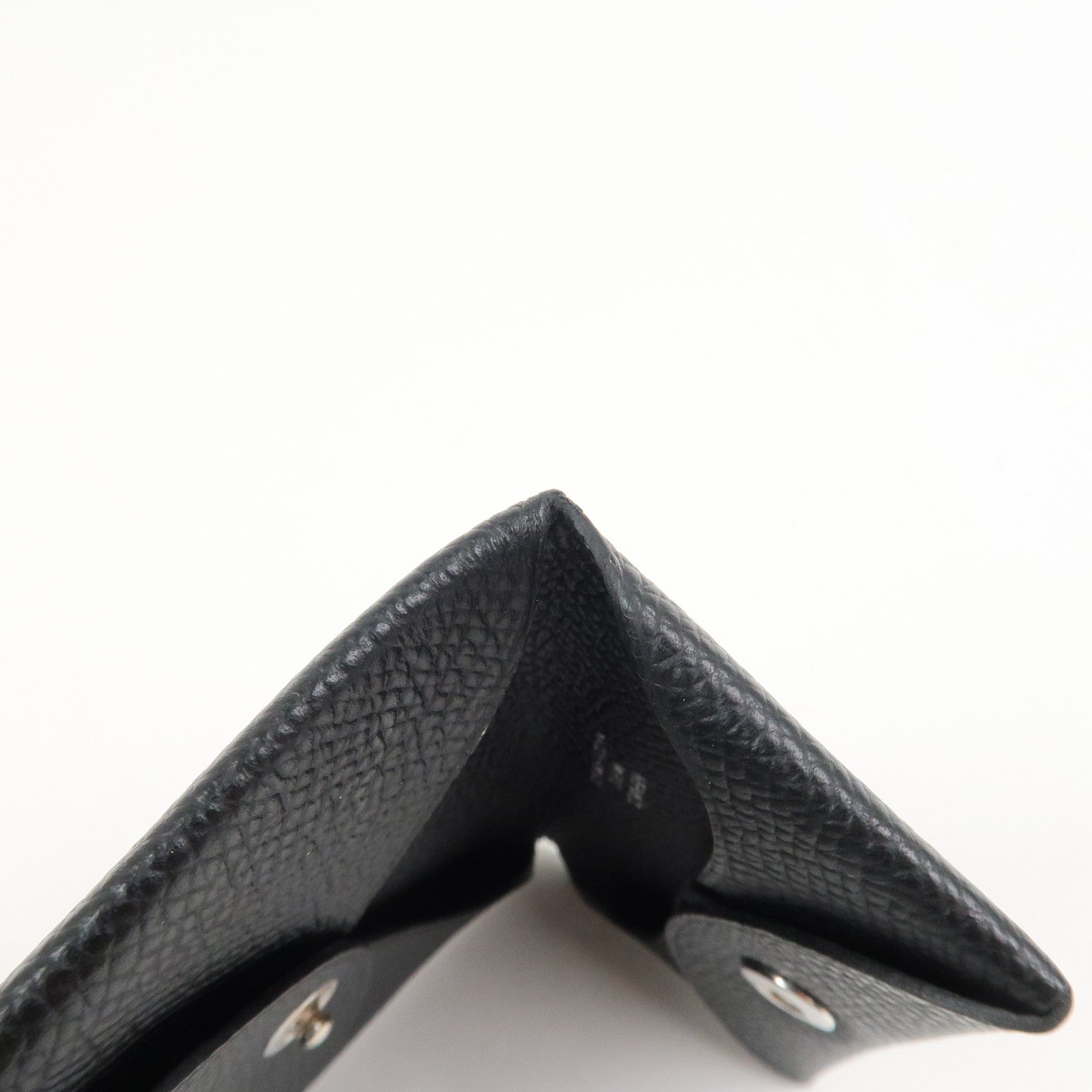 HERMES BASTIA Leather Coin Case Coin Purse Black