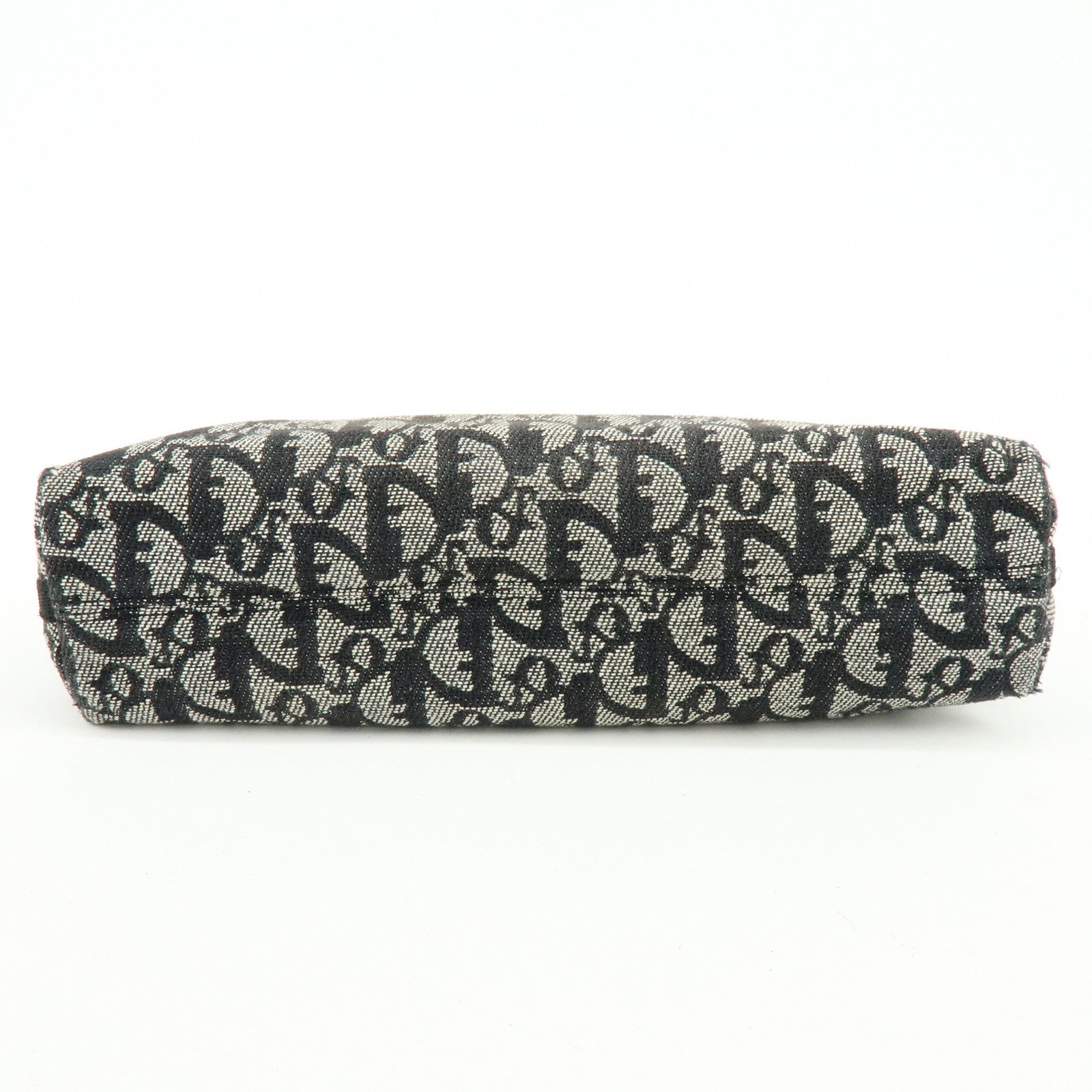 Christian Dior Trotter Jacquard Leather Shoulder Bag Black