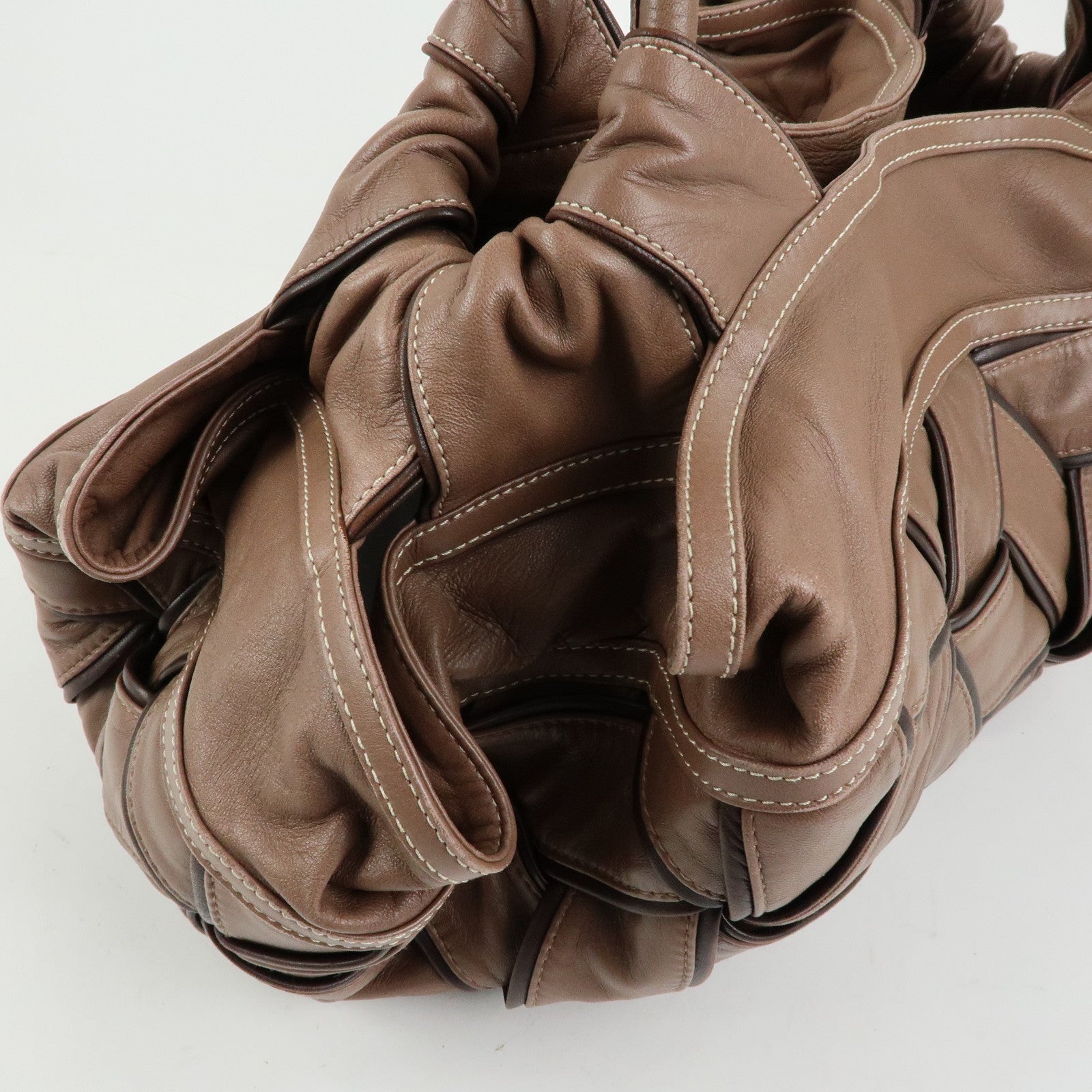 LOEWE Anagram Nappa Aire Leather Hand Bag Tote Bag Brown