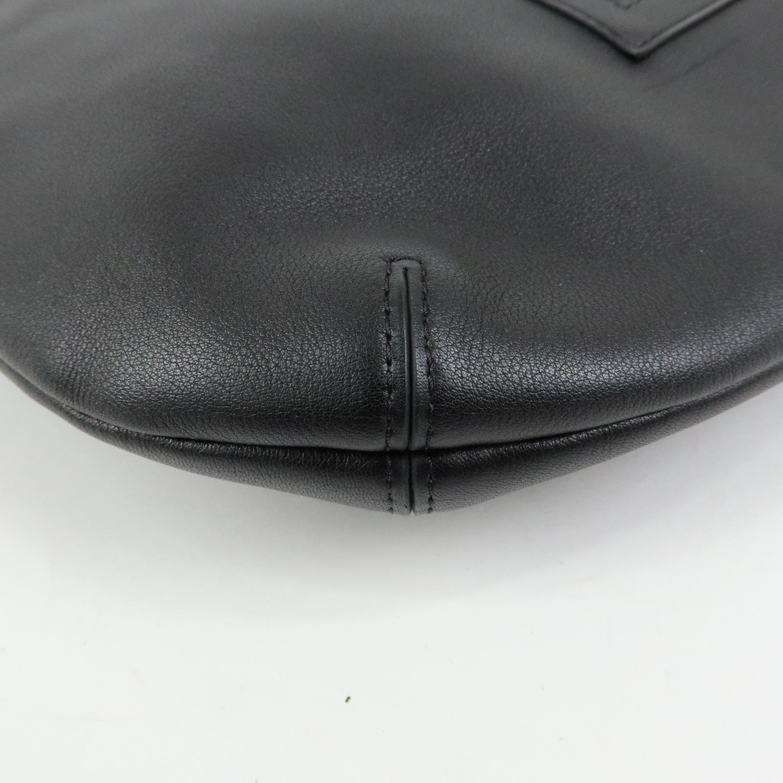 DELVAUX Louise Leather Shoulder Bag Hand Bag Black