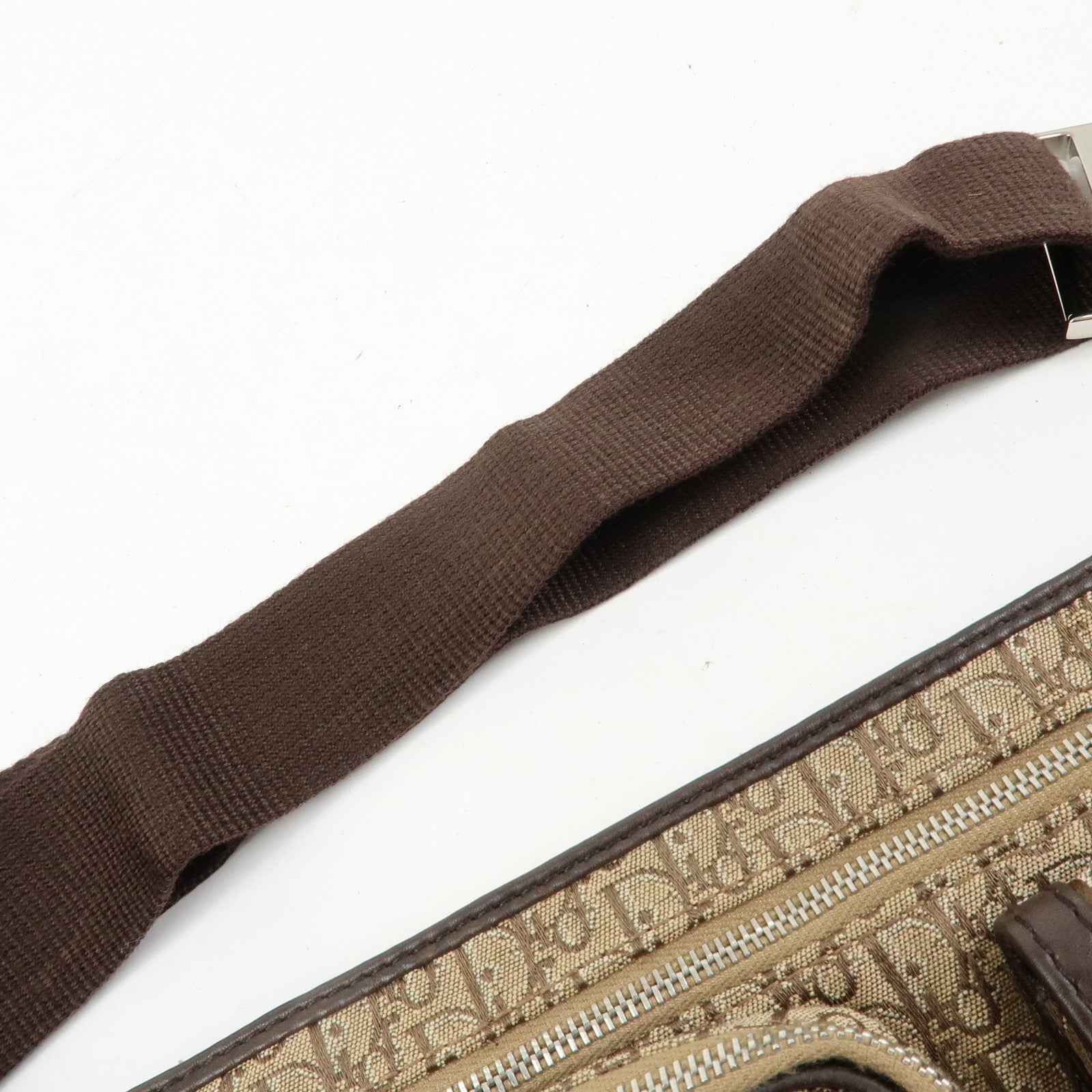 Christian Dior Trotter Street Chic Canvas Leather Waist Bag Brown
