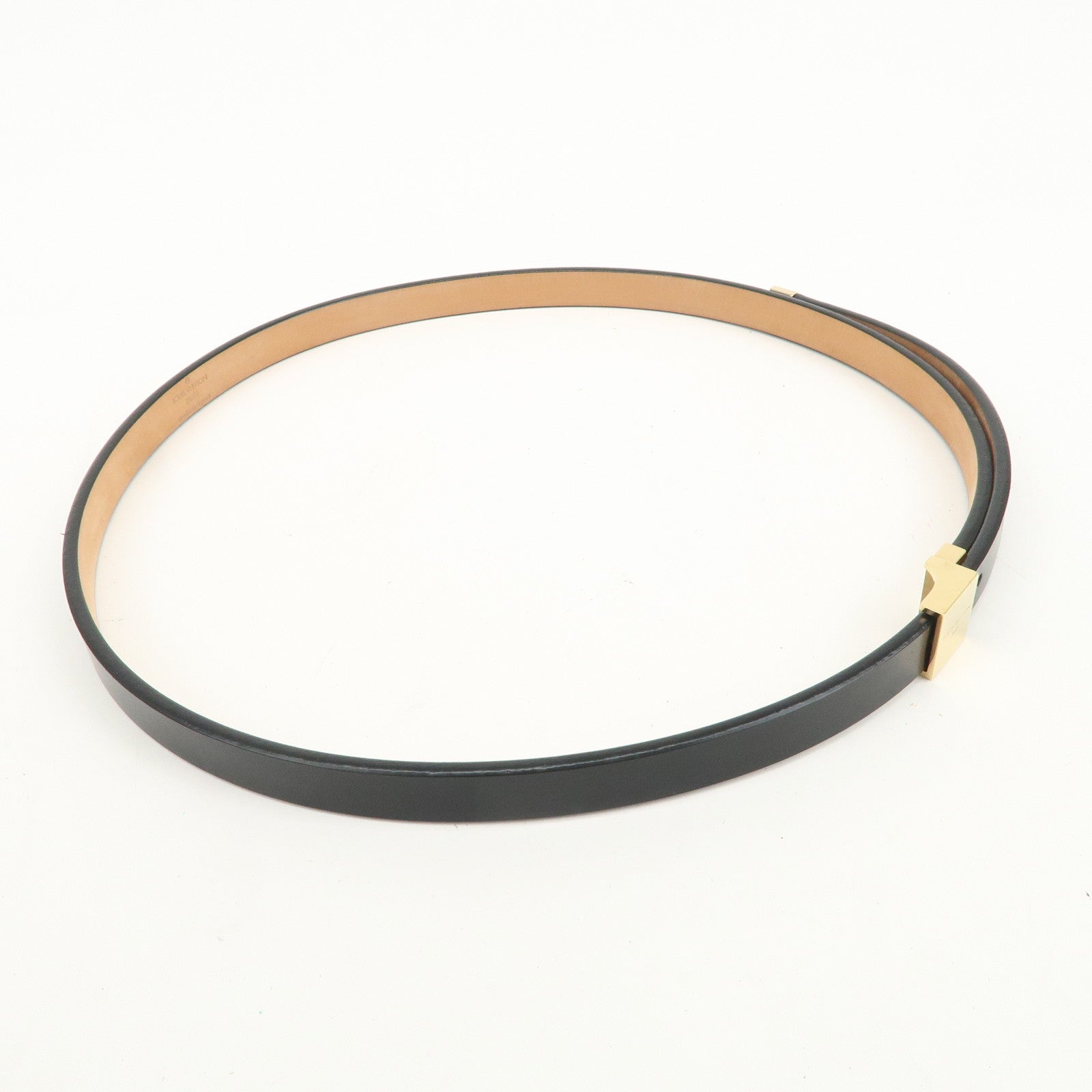 Louis Vuitton Ceinture Carre Leather Belt Black Gold