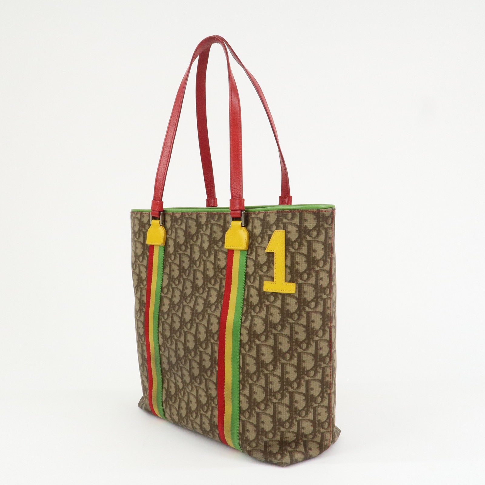 Christian Dior Rasta Trotter Canvas Leather Tote Bag Shoulder Bag