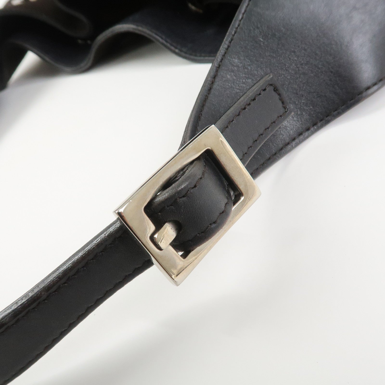 GUCCI Suede Leather Shoulder Bag Dark Brown 001・4030