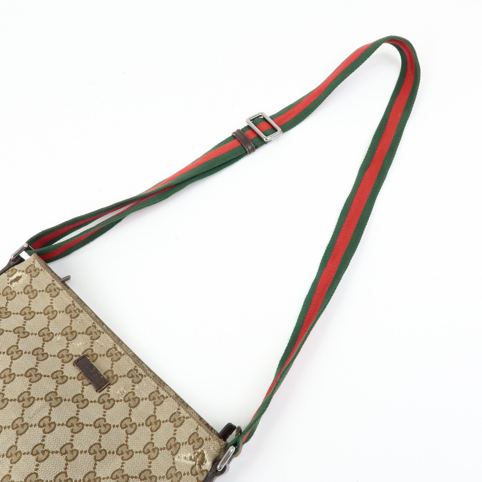 GUCCI Sherry GG Canvas Leather Shoulder Crossbody Bag Beige 189749