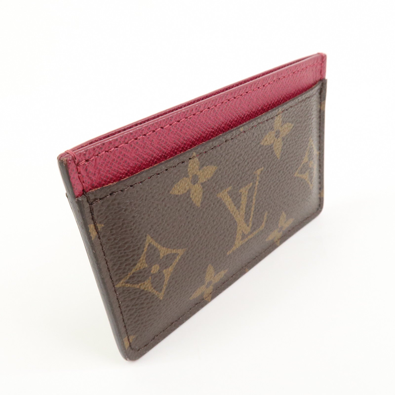 Louis Vuitton Monogram Porte Cartes Simple Card Case Fuchsia M60703