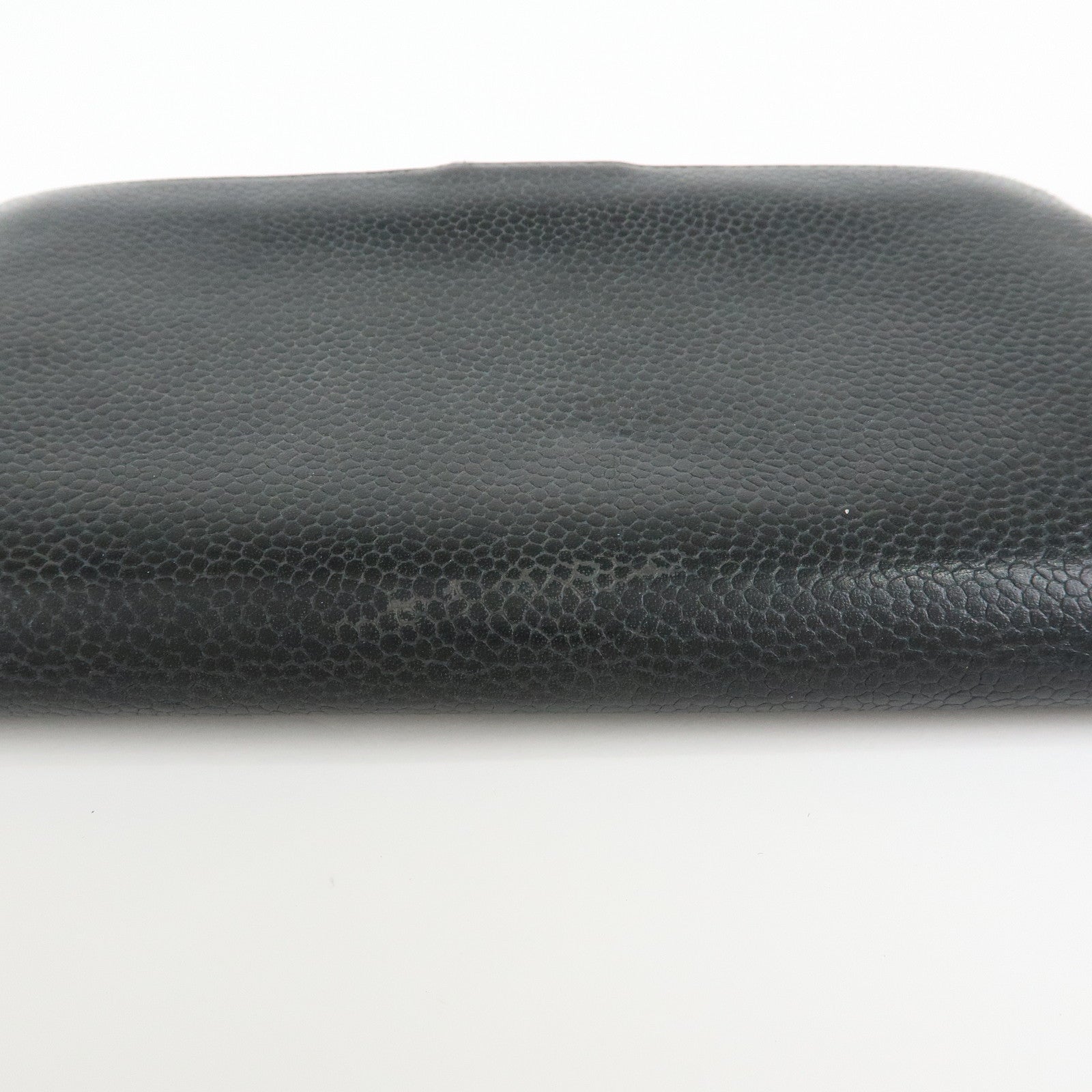 CHANEL COCO Mark Caviarskin Bi-Fold Long Wallet Black A13498