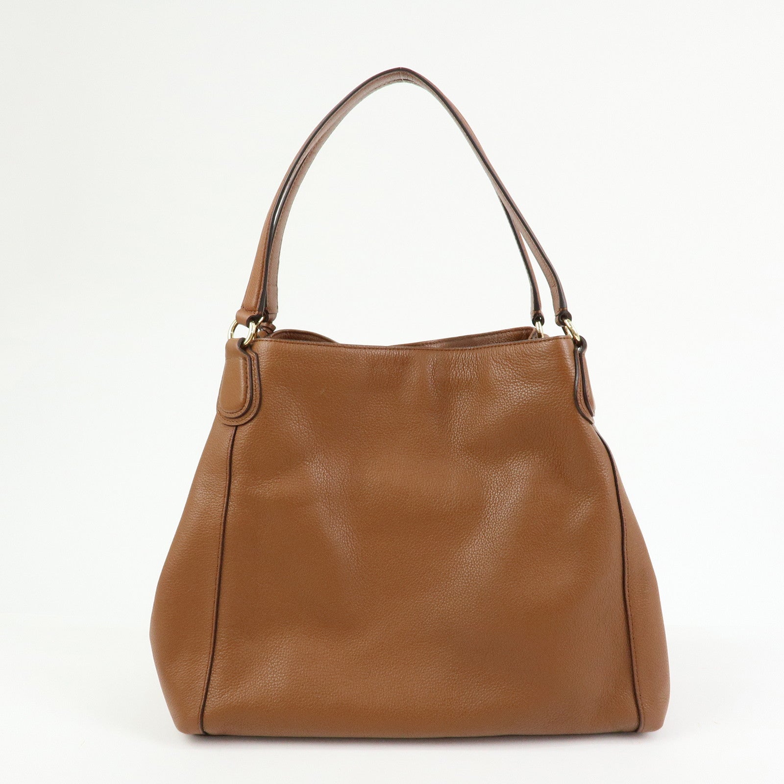 COACH Logo Leather Shoulder Bag Hand Bag Brown