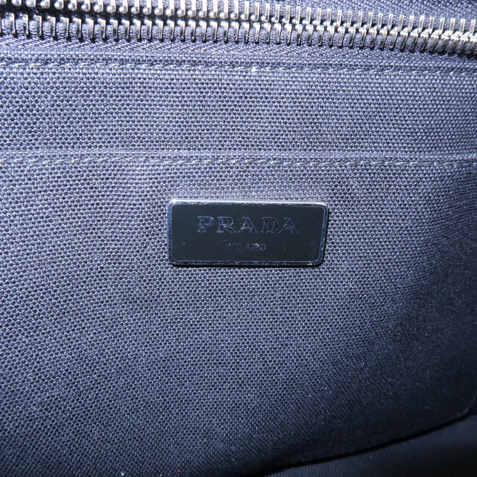 PRADA Triangle Logo Raffia 2Way Hand Bag Black Multicolor 1BG889