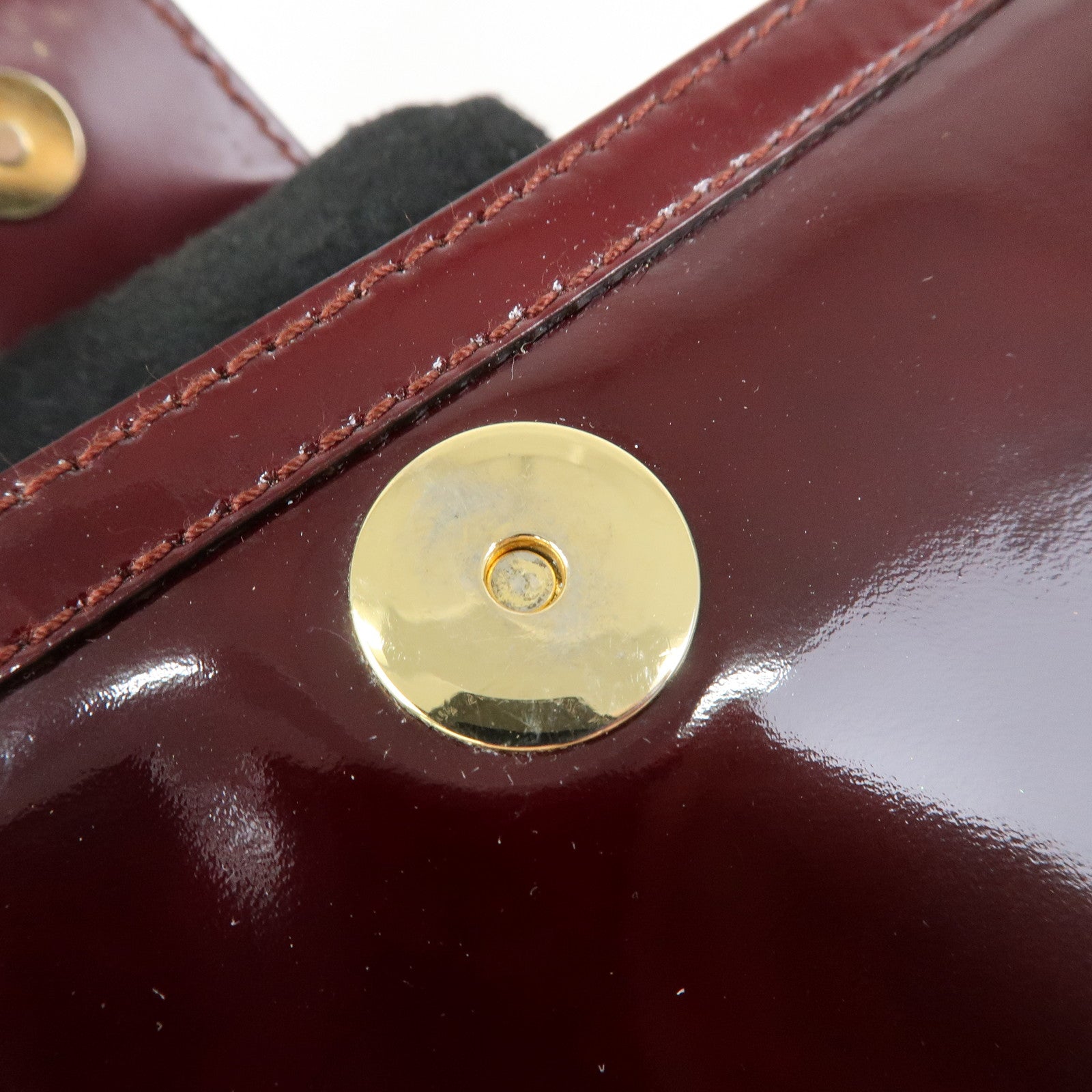 Ferragamo Patent Leather Shoulder Bag Hand Bag Bordeaux