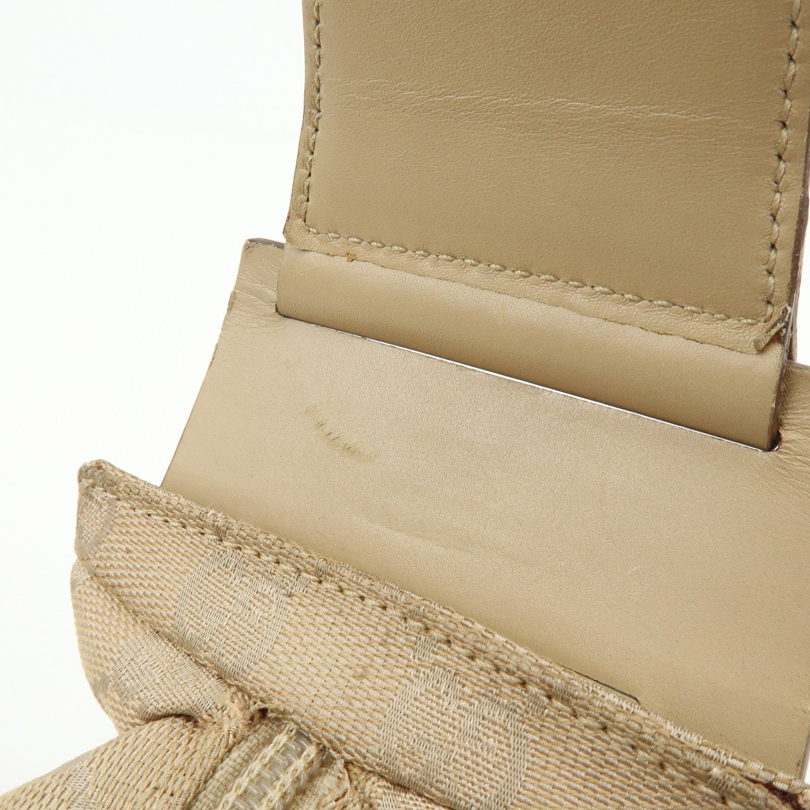 GUCCI GG Canvas Leather Shoulder Bag Hand Bag Beige 92699
