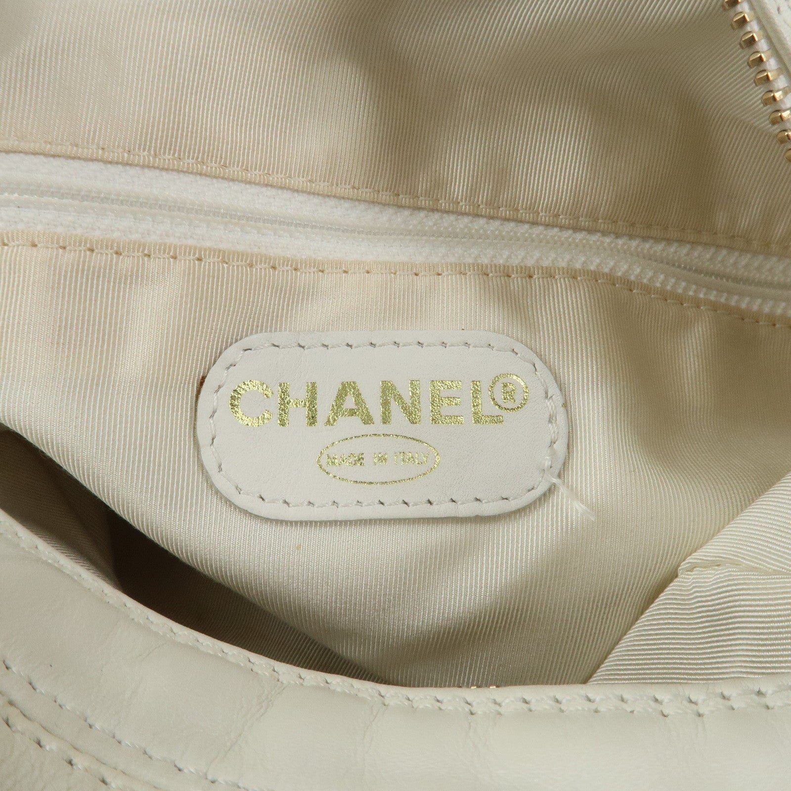 CHANEL Lamb skin Plastic Shoulder Bag Hand Bag White Black