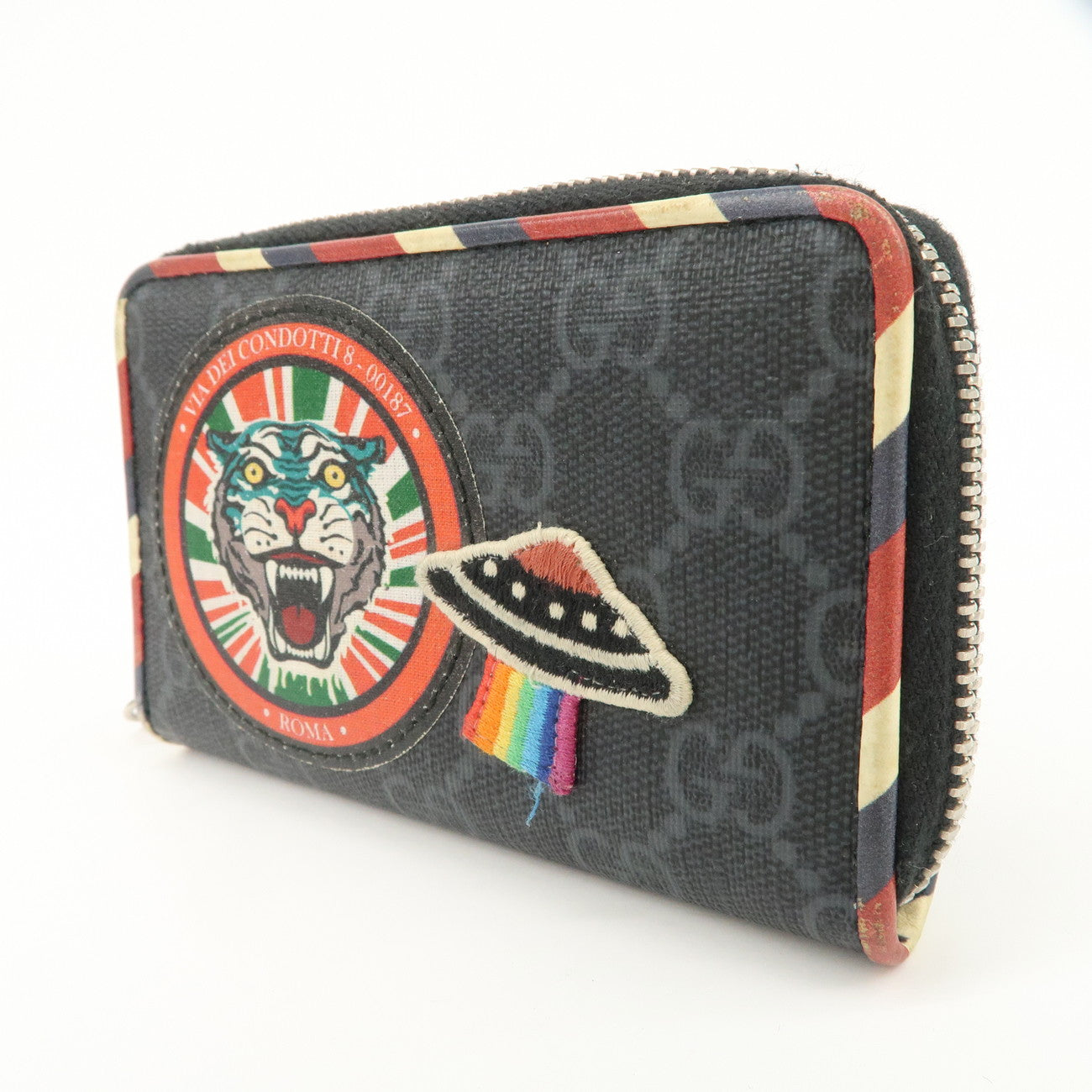 GUCCI GG Supreme Night Courrier Coin Case Black 496343
