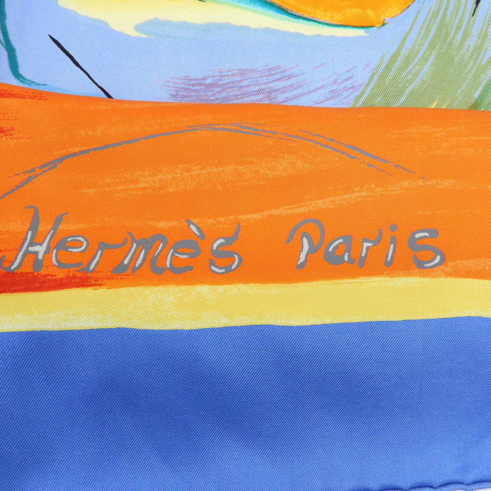 HERMES Carre 90 Silk 100% Scarf Smiles in Third Millenary Blue