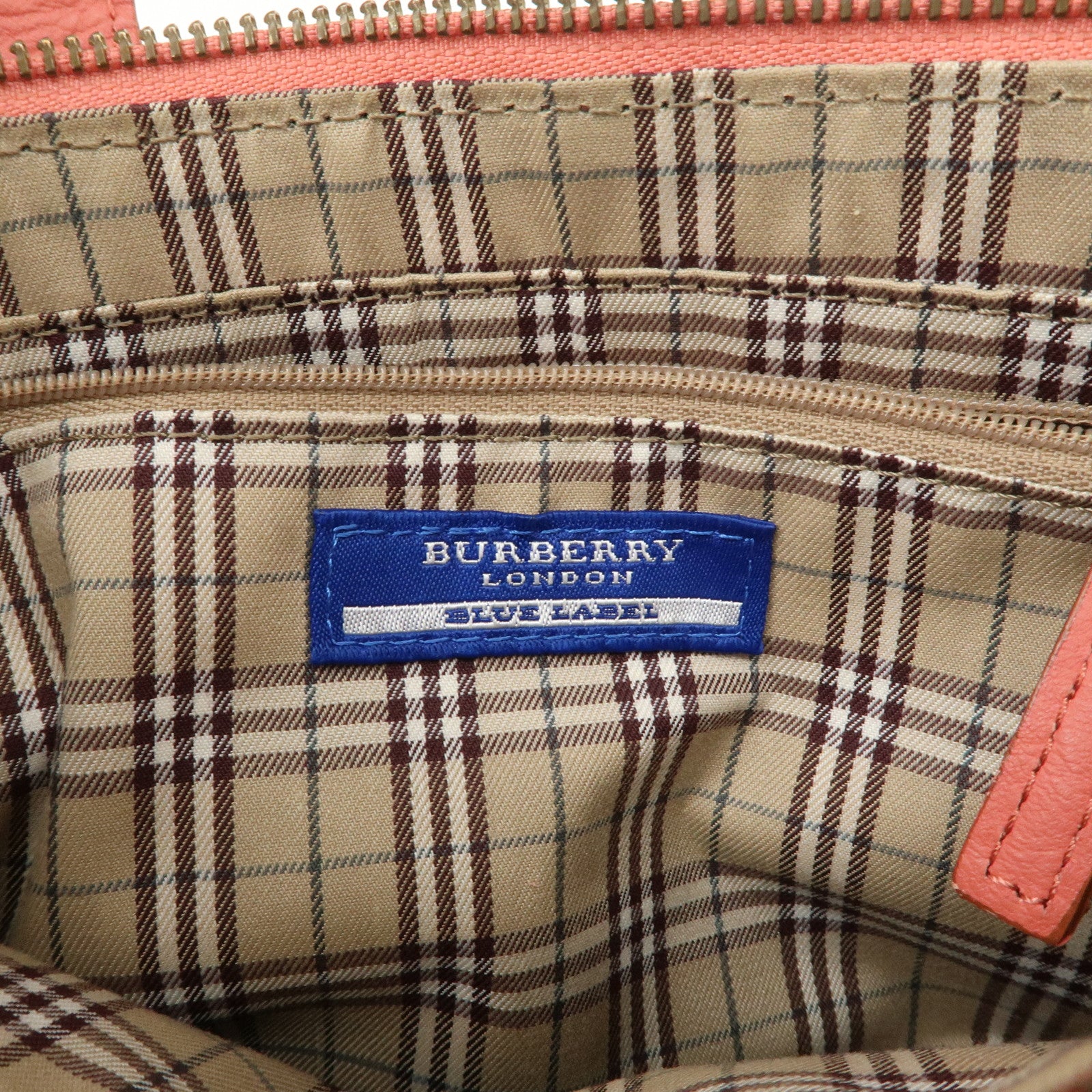 BURBERRY 2Way Bag Hand Bag Pink Gold Hardware