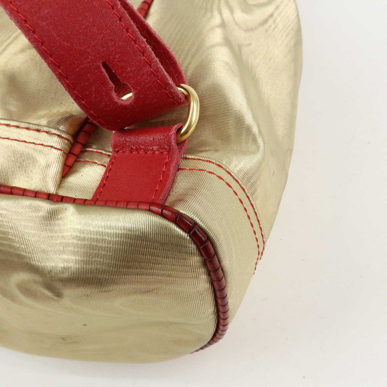 LOEWE Anagram PVC Leather Backpack Shoulder Bag Gold