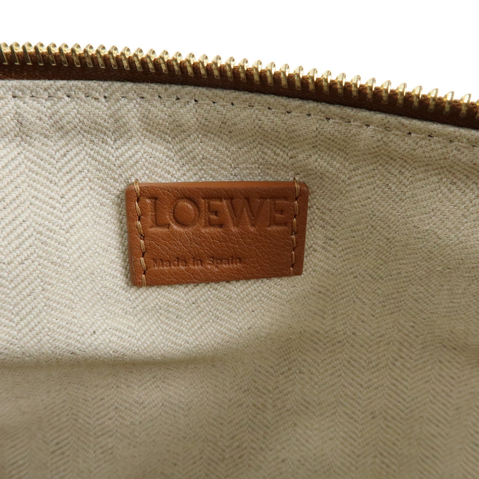 LOEWE Anagram Hammock Calf Leather Shoulder Bag Hobo Bag Brown