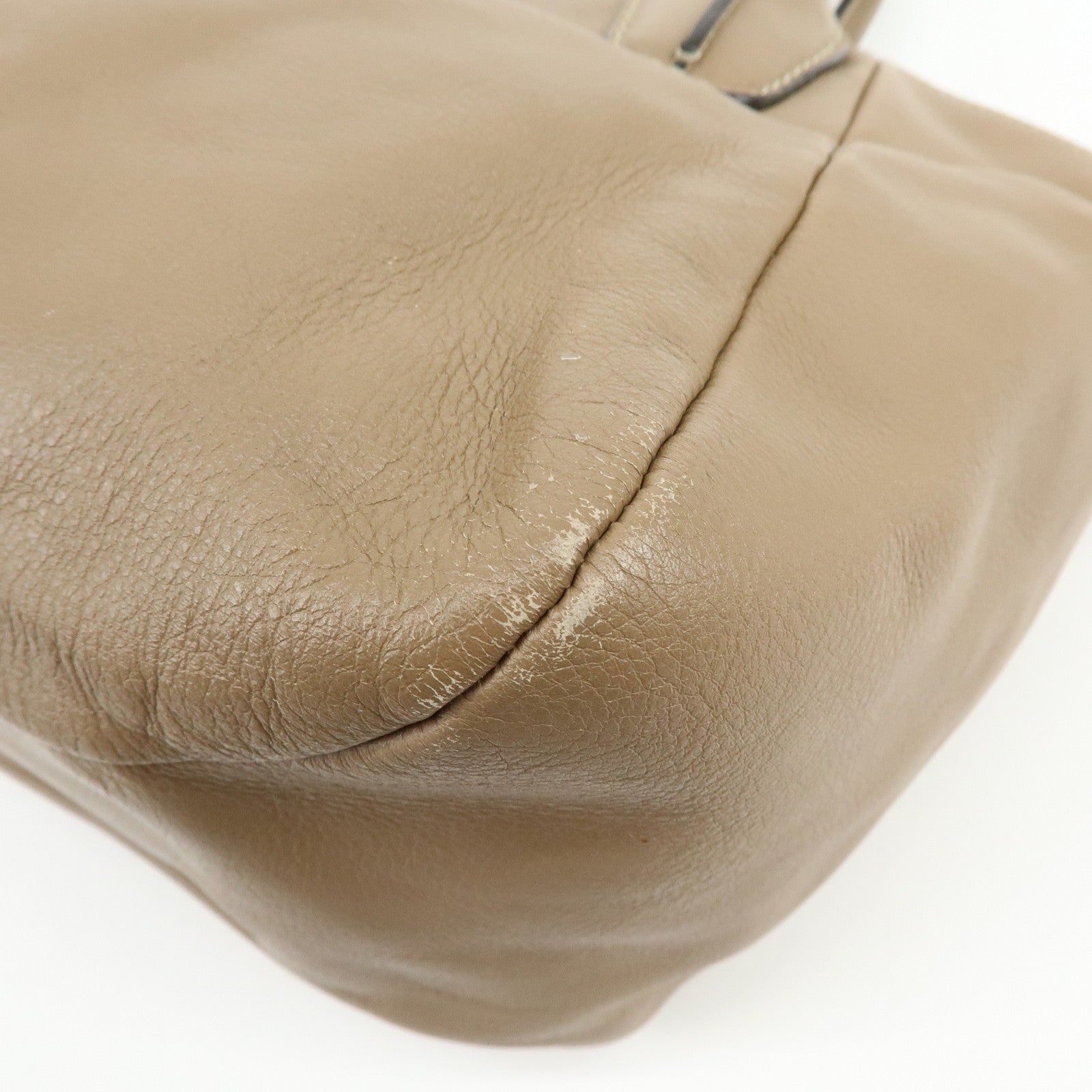 TOD'S Leather Stitch 2Way Bag Boston Bag Shoulder Bag Brown