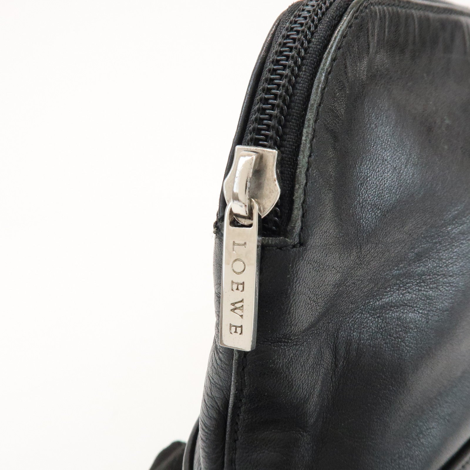 LOEWE Anagram Logo Leather Clutch Bag Black