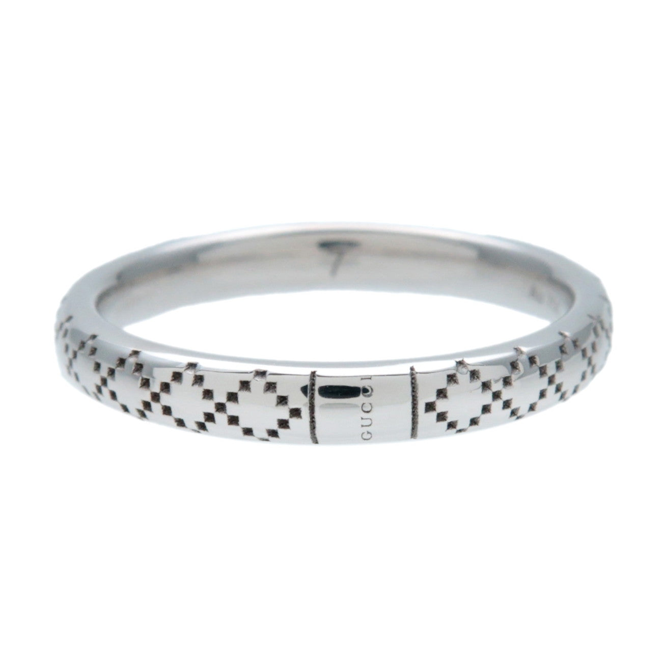 GUCCI Diamantissima 1P Diamond Ring K18WG 750 White Gold #7 US4