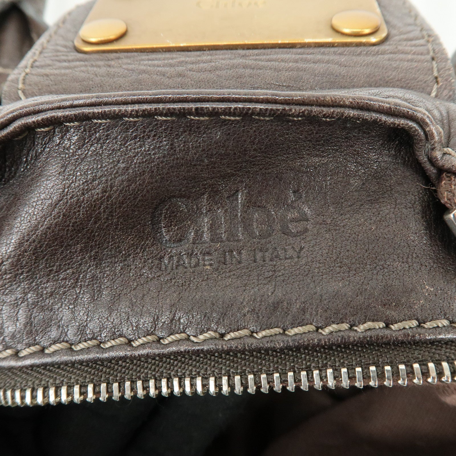 Chloe Paddington Leather Tote Bag Shoulder Bag Dark Brown