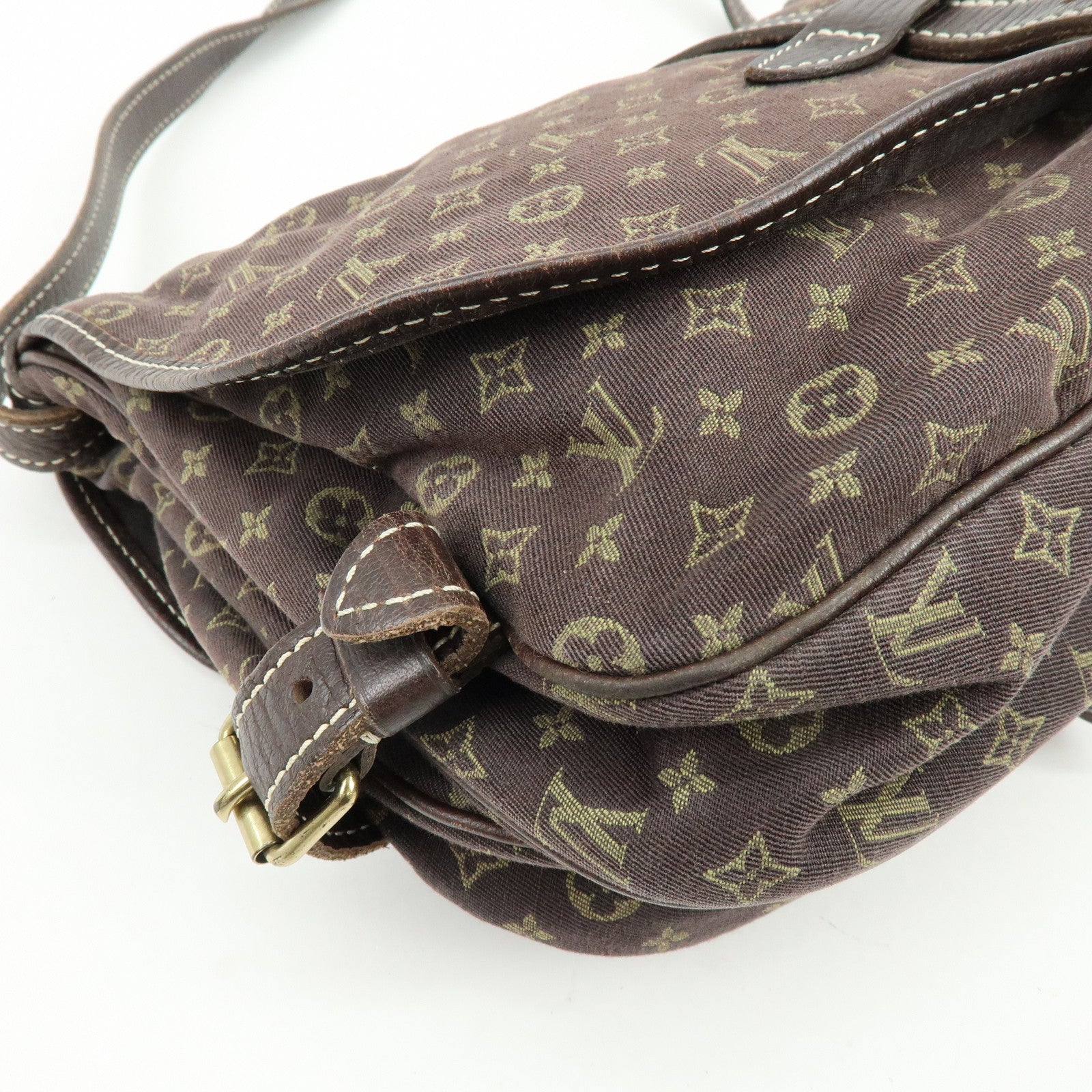 Louis Vuitton Monogram Mini Lin Saumur 30 Shoulder Bag Ebene M95227