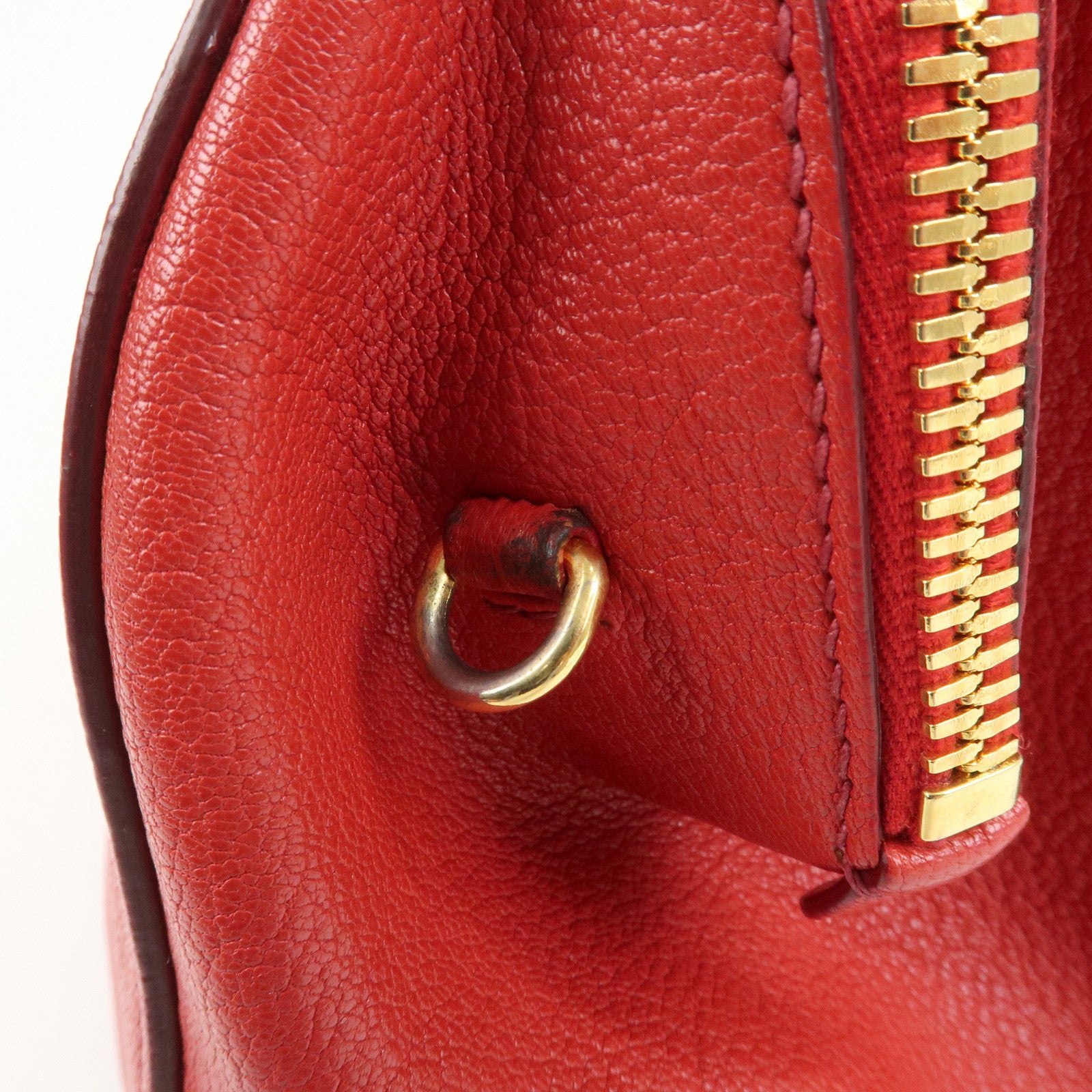 MIU MIU Logo Leather 2Way Bag Hand Bag Shoulder Bag Red RL0060