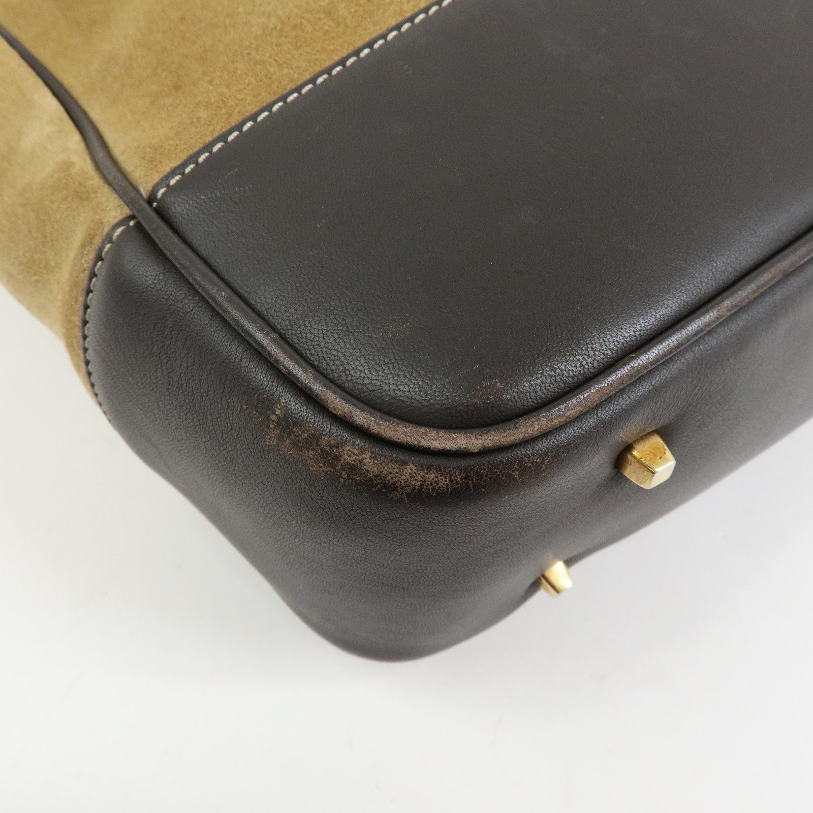 LOEWE Anagram Suede Leather Tote Bag Hand Bag Brown Authentic Used F/S