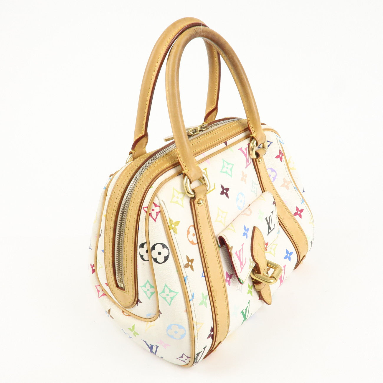 Louis Vuitton Monogram Multicolor Priscilla Hand Bag Blanc M40096 Used