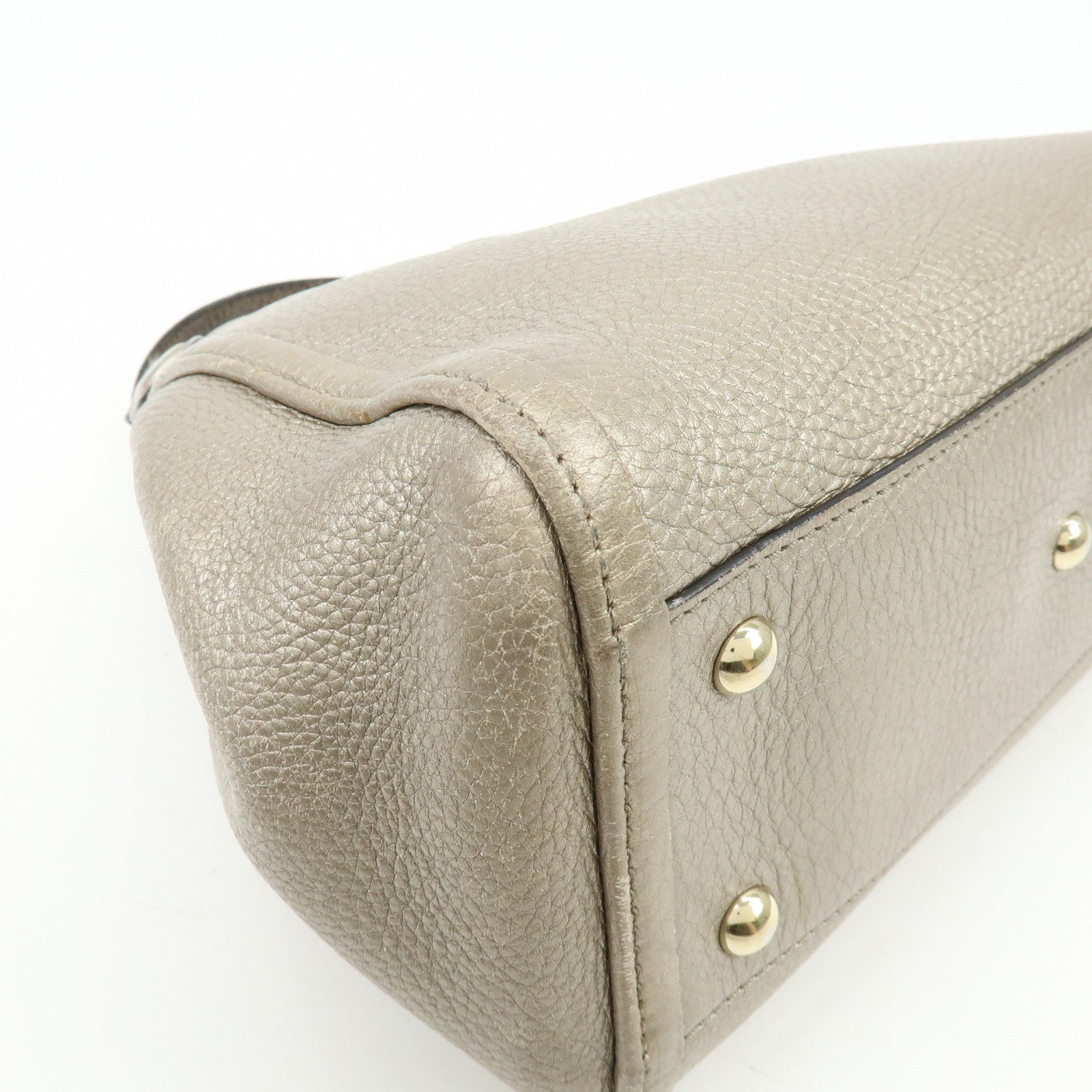 GUCCI SOHO Interlocking G 2Way Bag Hand Bag Champaign Gold 336751
