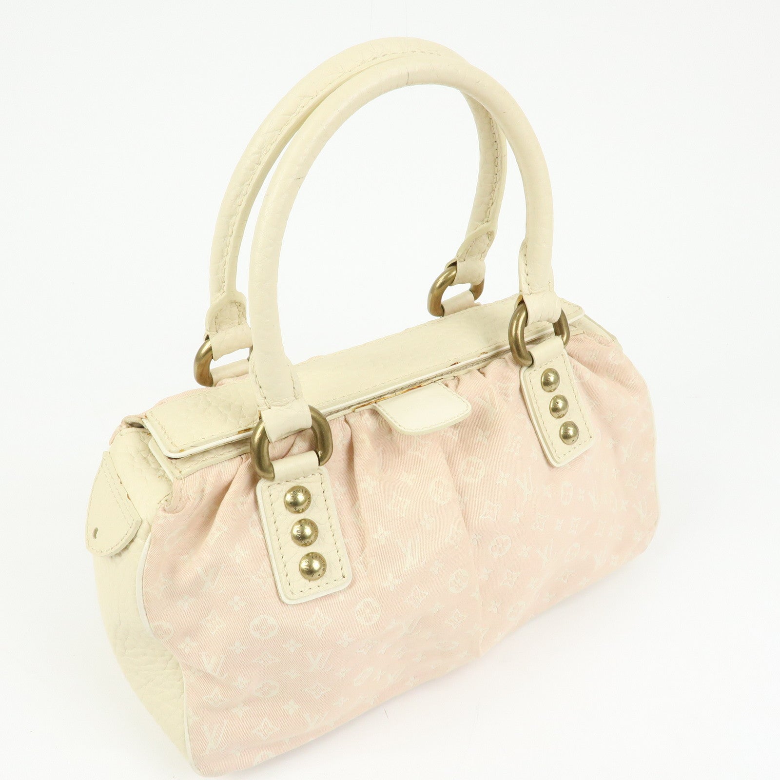 Louis Vuitton Monogram Mini Lin Trapeze PM Canvas Hand Bag M40062