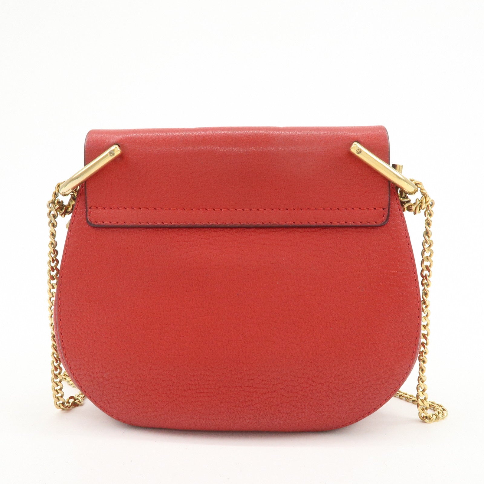 Chloe Drew Leather Chain Shoulder Bag Crossbody Bag Red