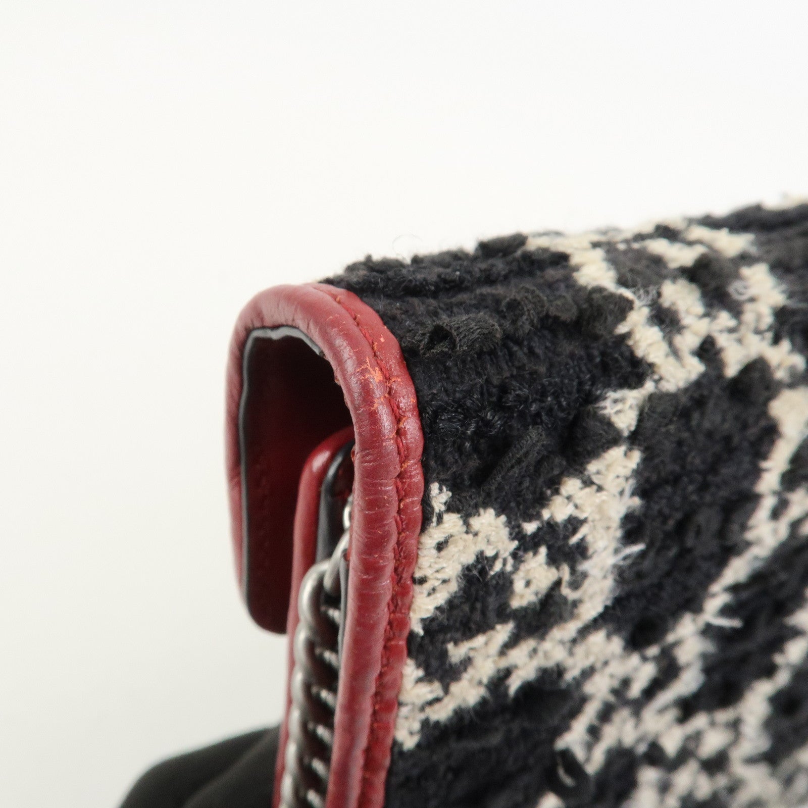 GUCCI Dionysus Tweed Leather Chain Shoulder Bag Black Ivory 401231