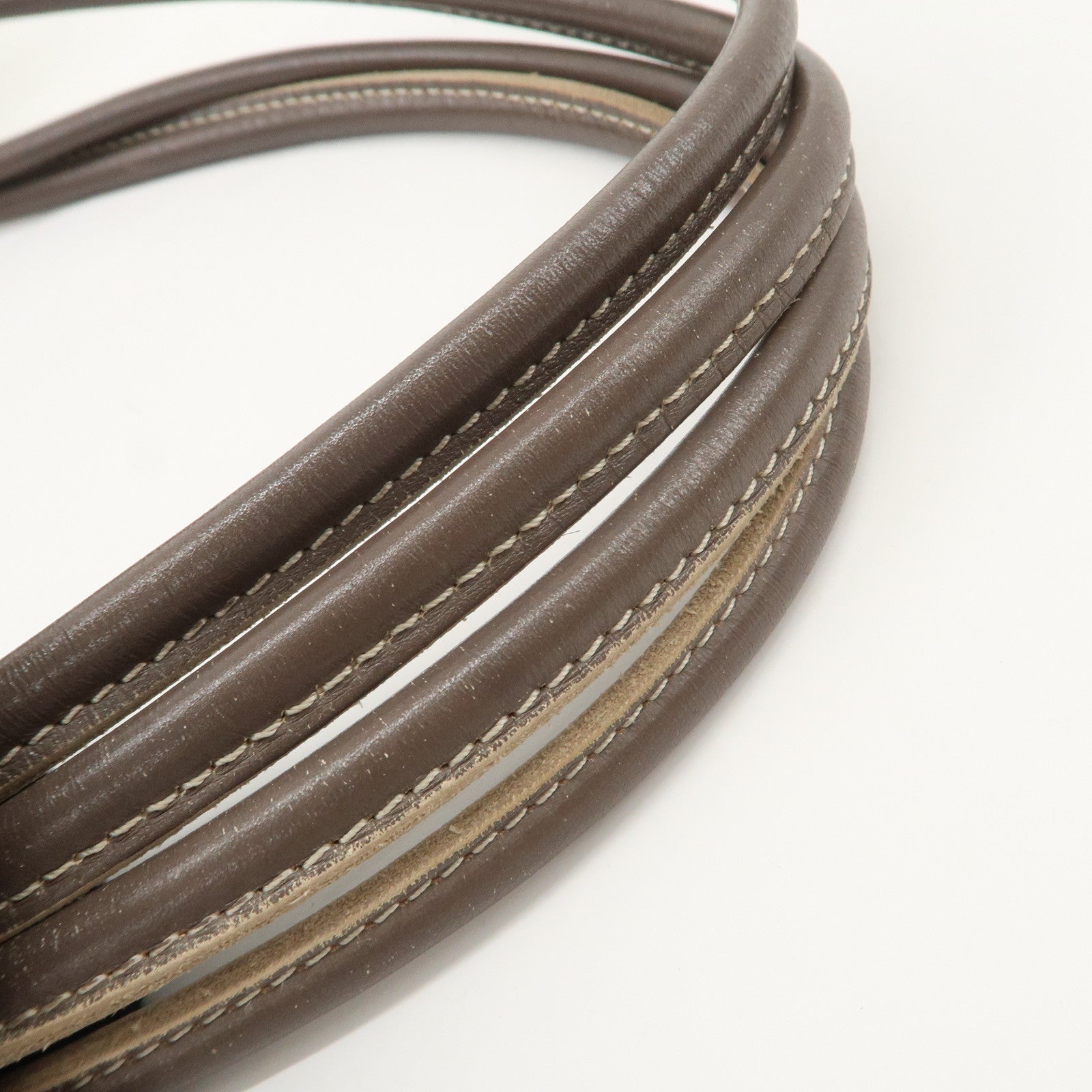 LOEWE Anagram Leather Shopper Tote Bag Shoulder Bag Brown Used