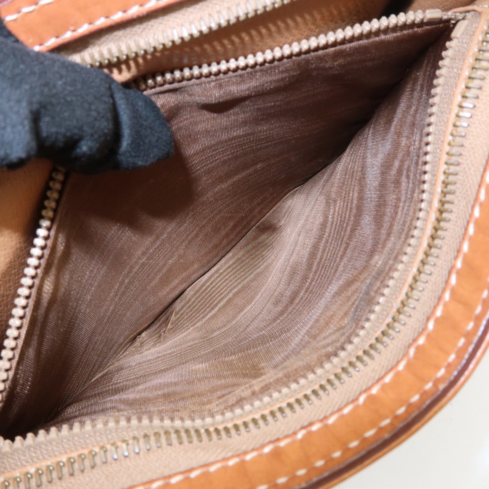 CELINE Macadam PVC Logo Leather Clutch Bag Brown