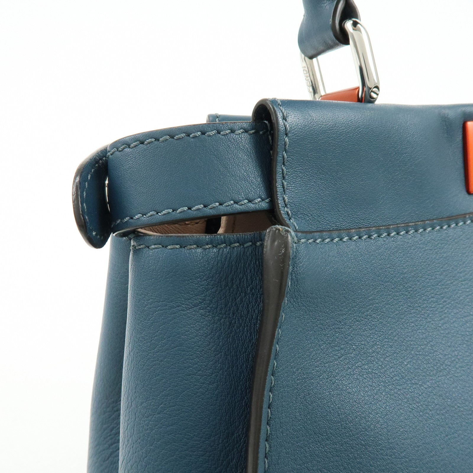 FENDI Peekaboo Calf Leather 2Way Bag Hand Bag Shoulder Bag 8BN290