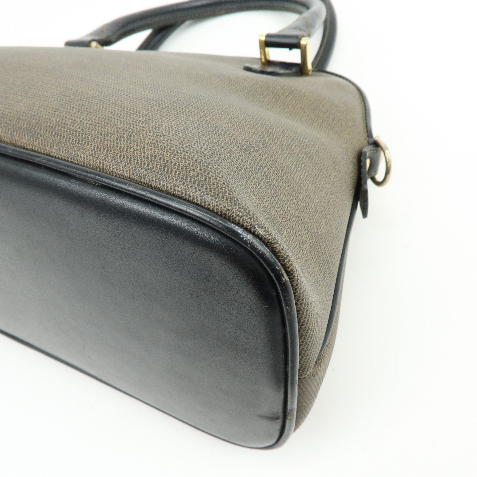 FENDI Leather 2Way Bag Hand Bag Shoulder Bag Crossbody Bag Brown
