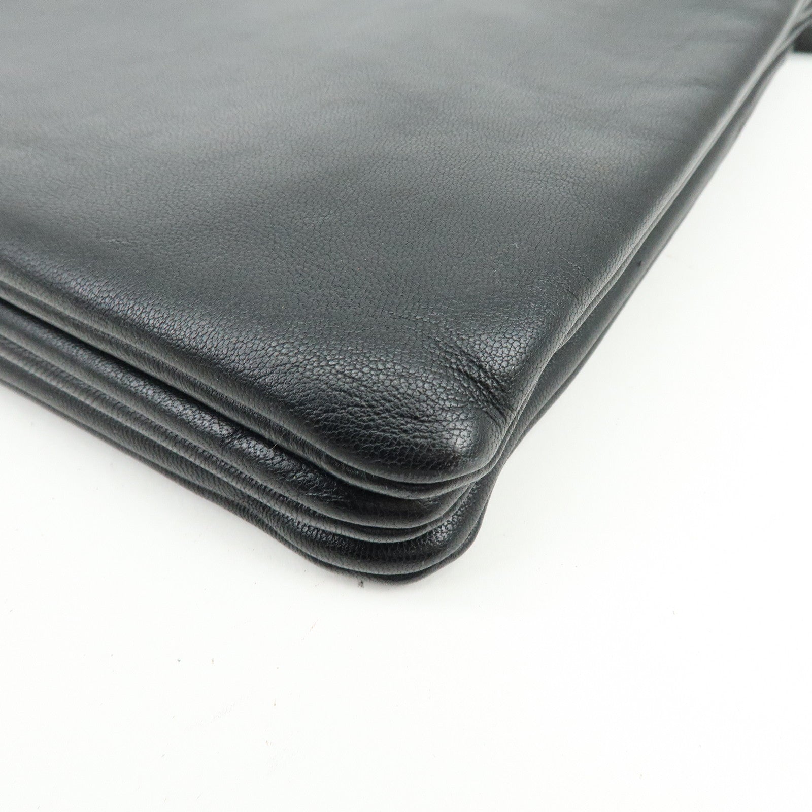 CELINE Trio Leather Shoulder Bag Crossbody Bag Black