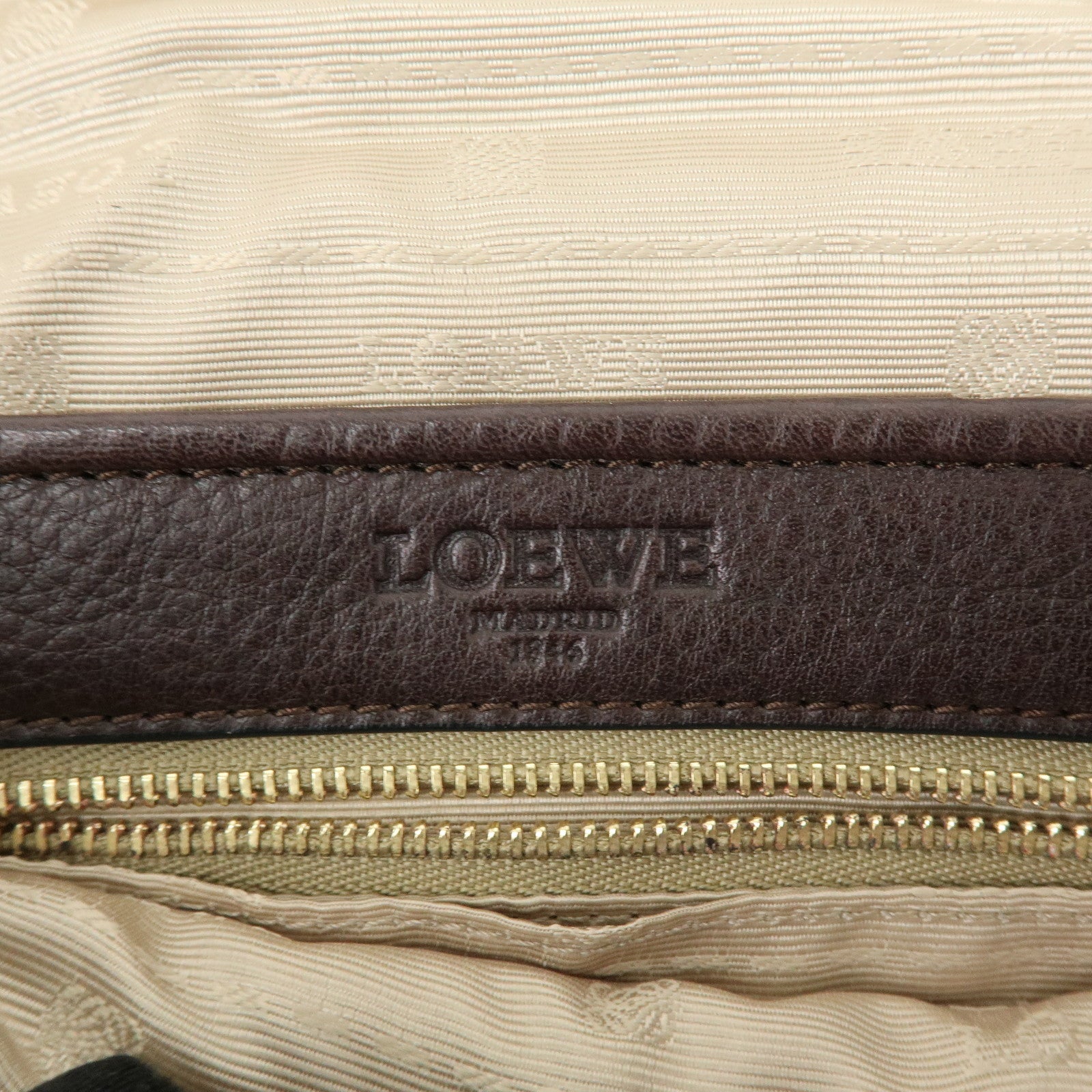LOEWE Heritage Leather Shoulder Bag Crossbody Bag Dark Brown