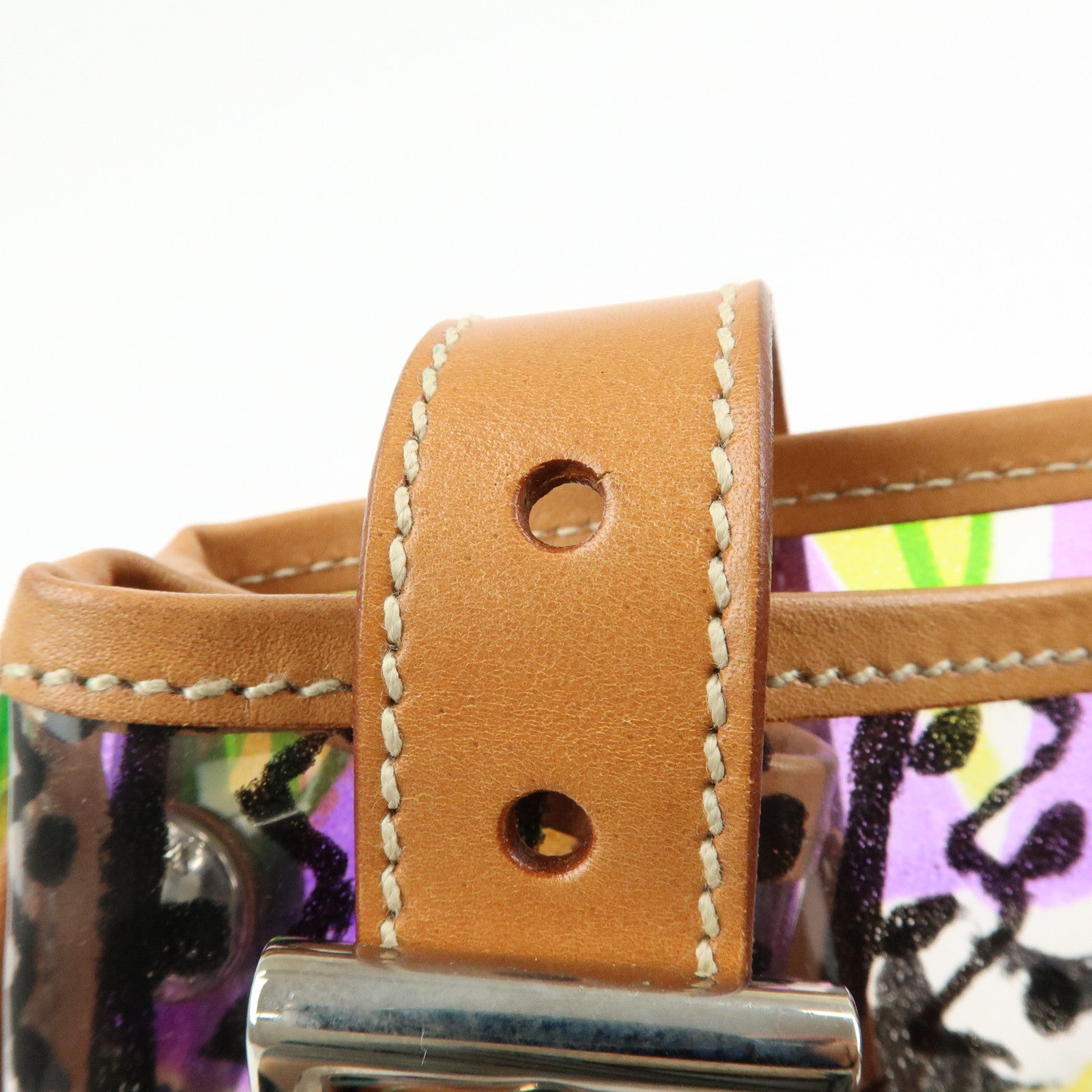 PRADA Venetian Print PVC Leather Tote Bag Clear Multicolor BR2515