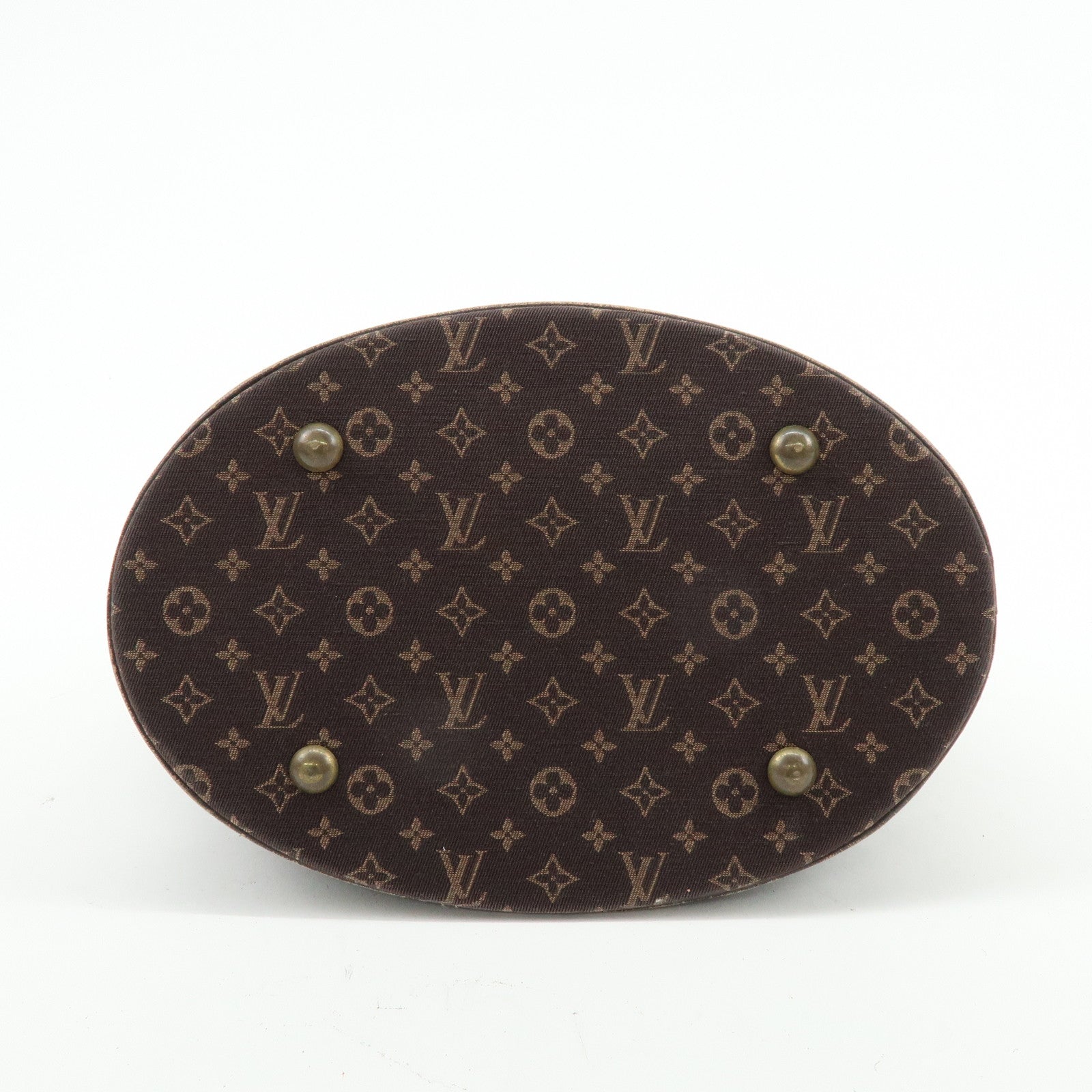 Louis Vuitton Monogram Mini Lin Bucket PM Tote Bag Ebene M95226