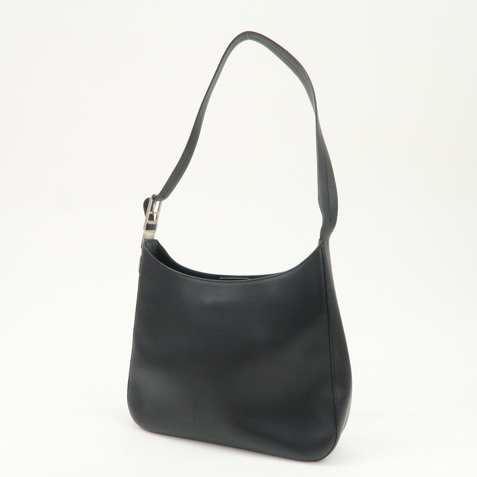 PRADA Logo Leather Shoulder Bag Crossbody Bag Black