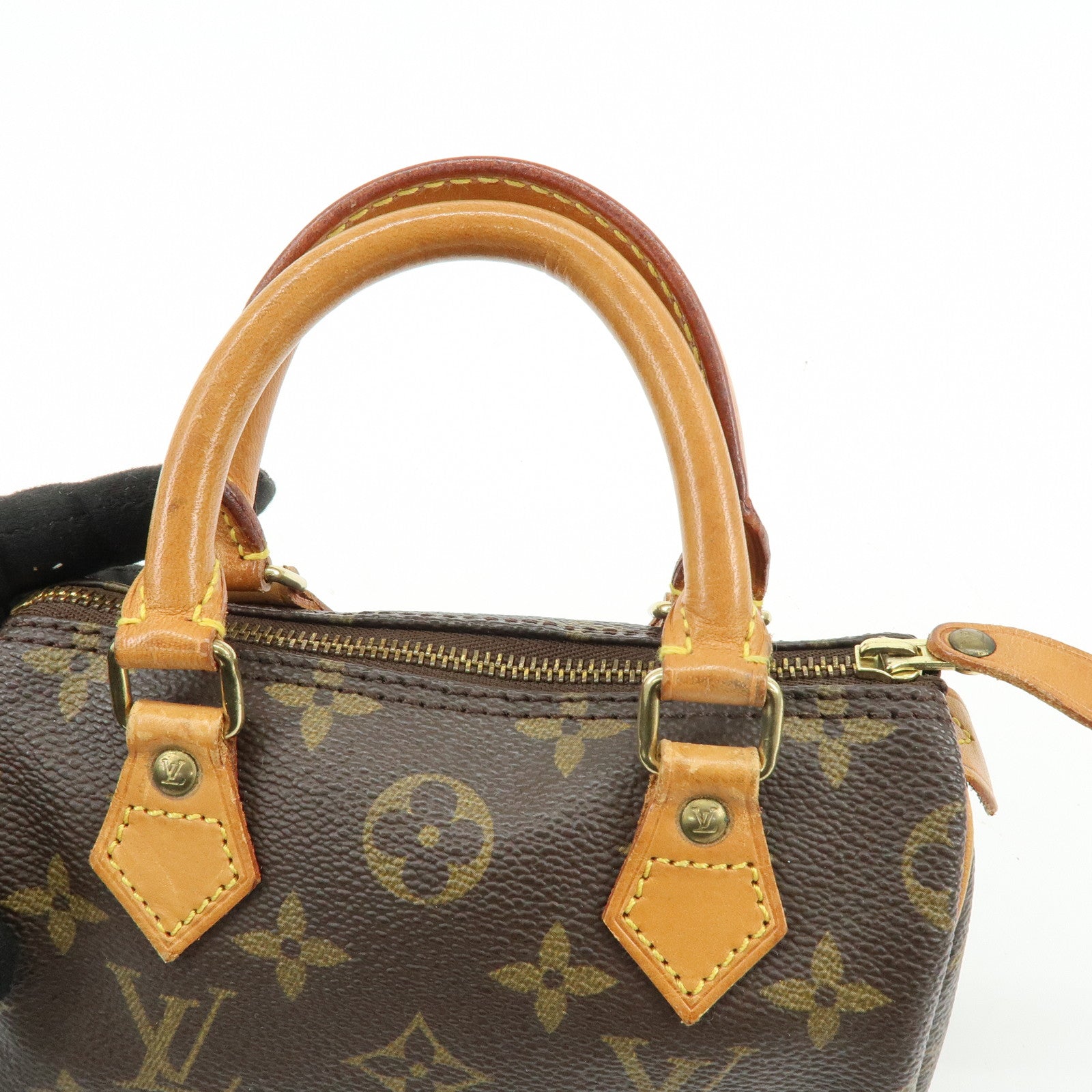 Louis Vuitton Monogram Mini Speedy Hand Bag & Strap Brown M41534
