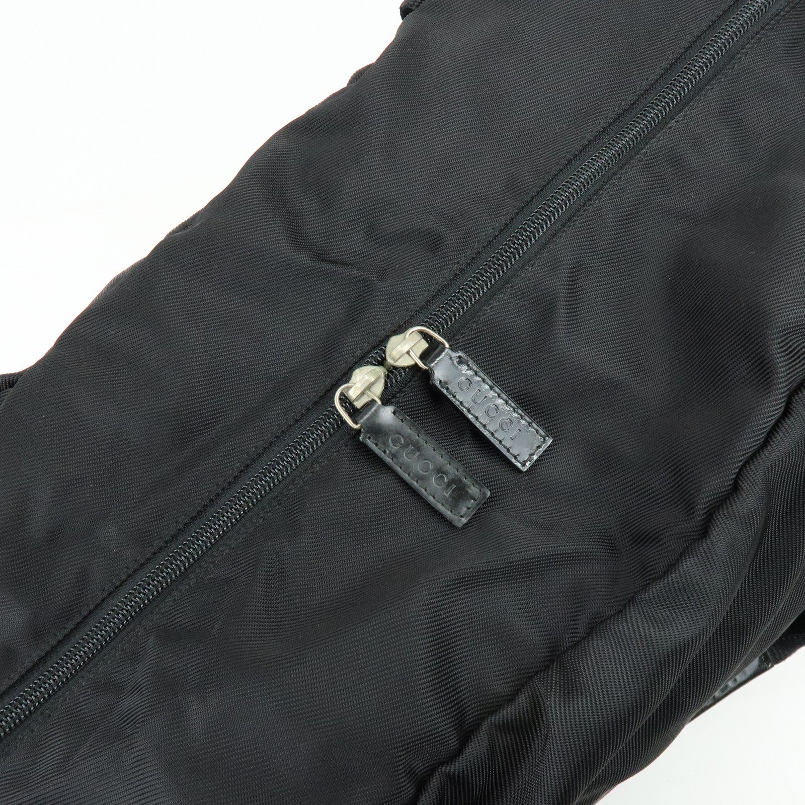 GUCCI Nylon Leather Boston Bag Shoulder Bag Black 012・0389・002058