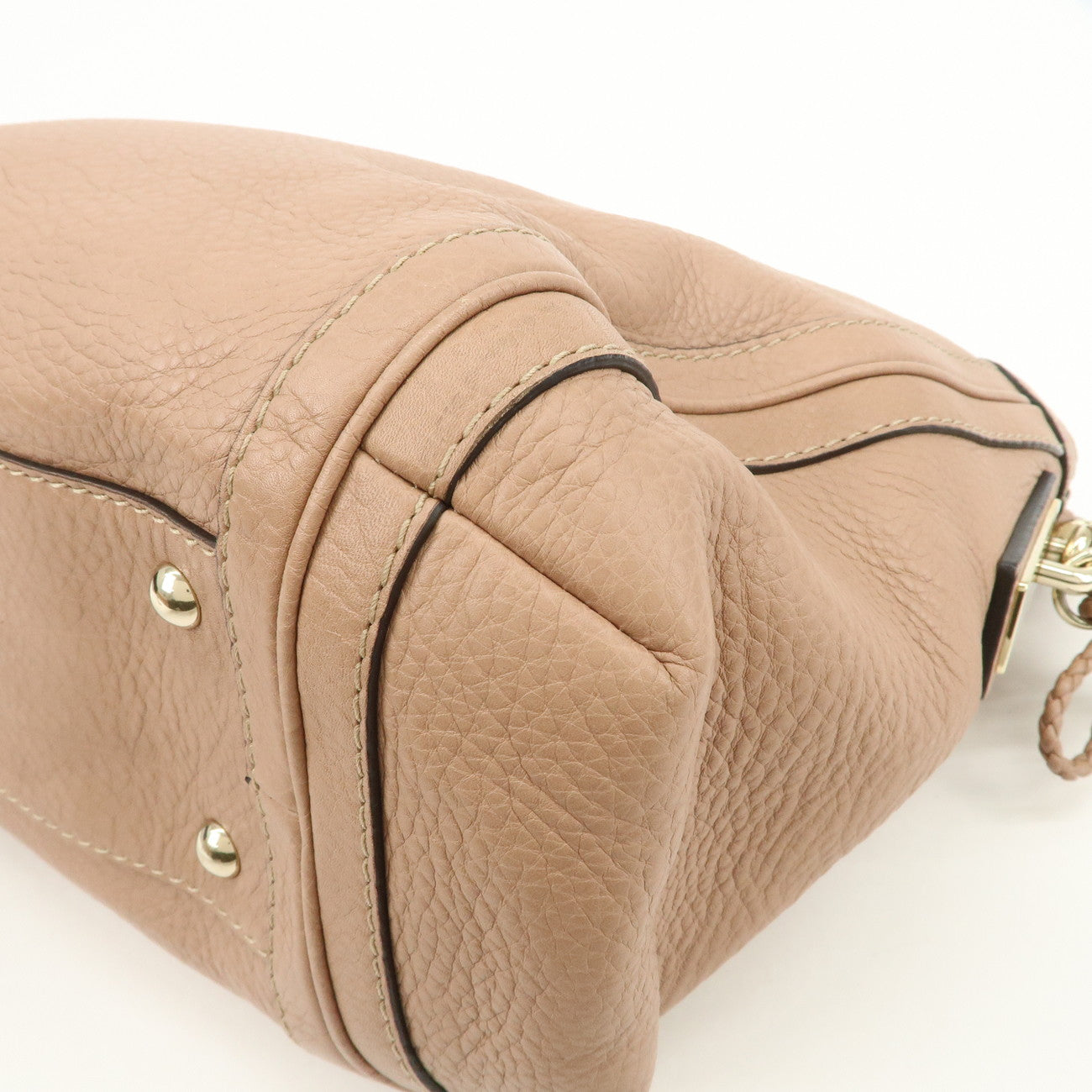 GUCCI Bamboo Leather Shoulder Bag Hand Bag Pink Gold 269949