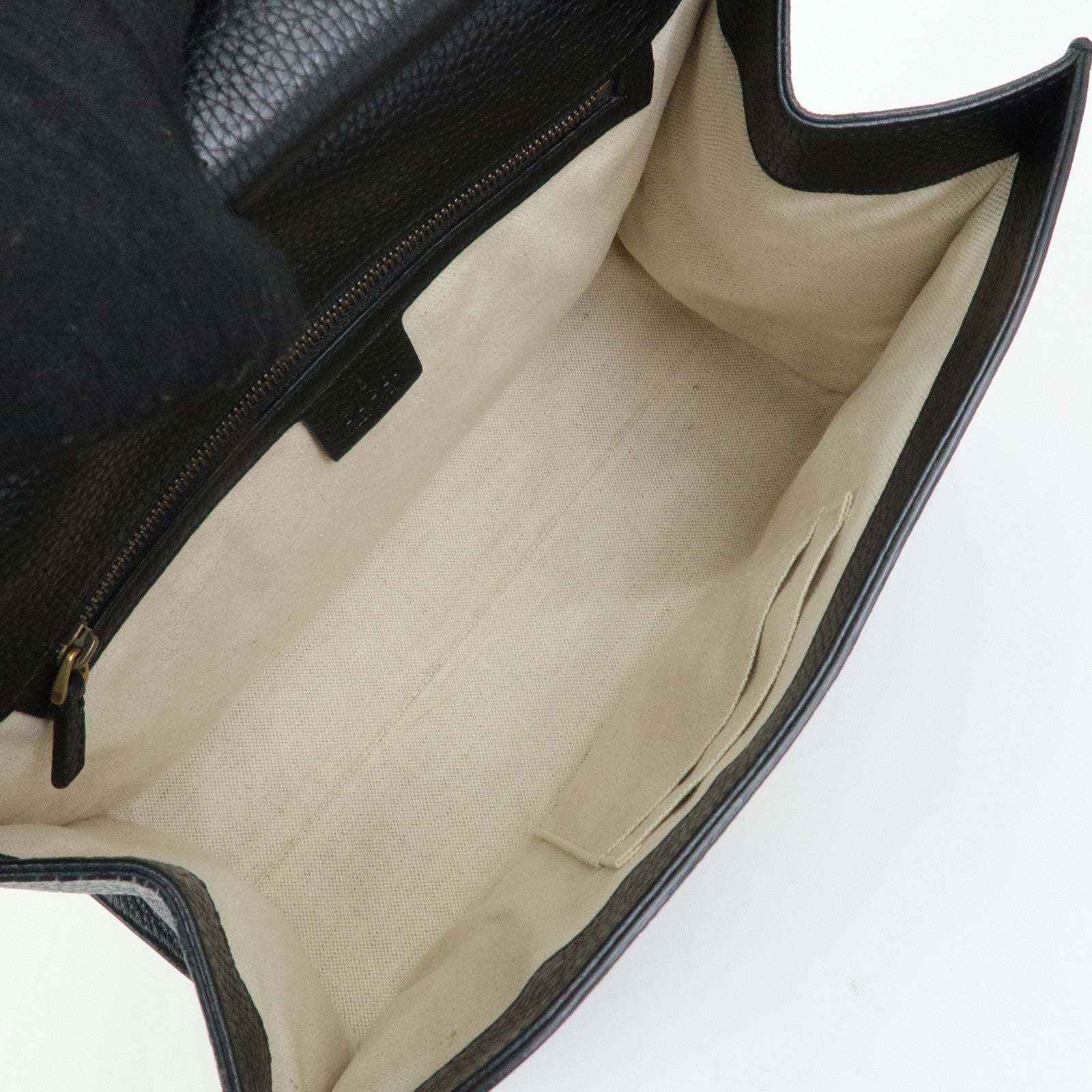 GUCCI Double G Calf Leather 2Way Bag Shoulder Bag Black 421890