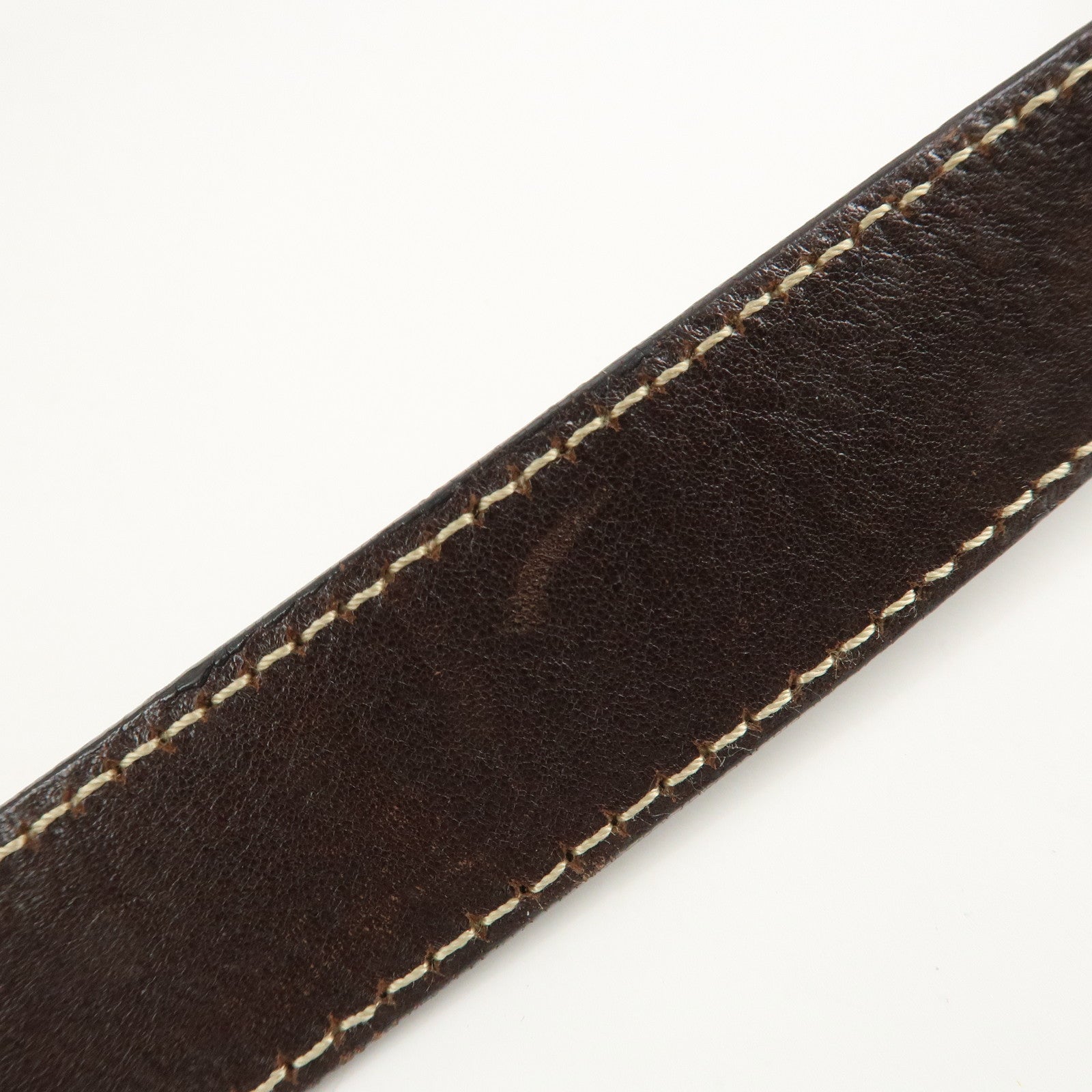 PRADA Logo Leather Shoulder Bag Crossbody Bag Brown
