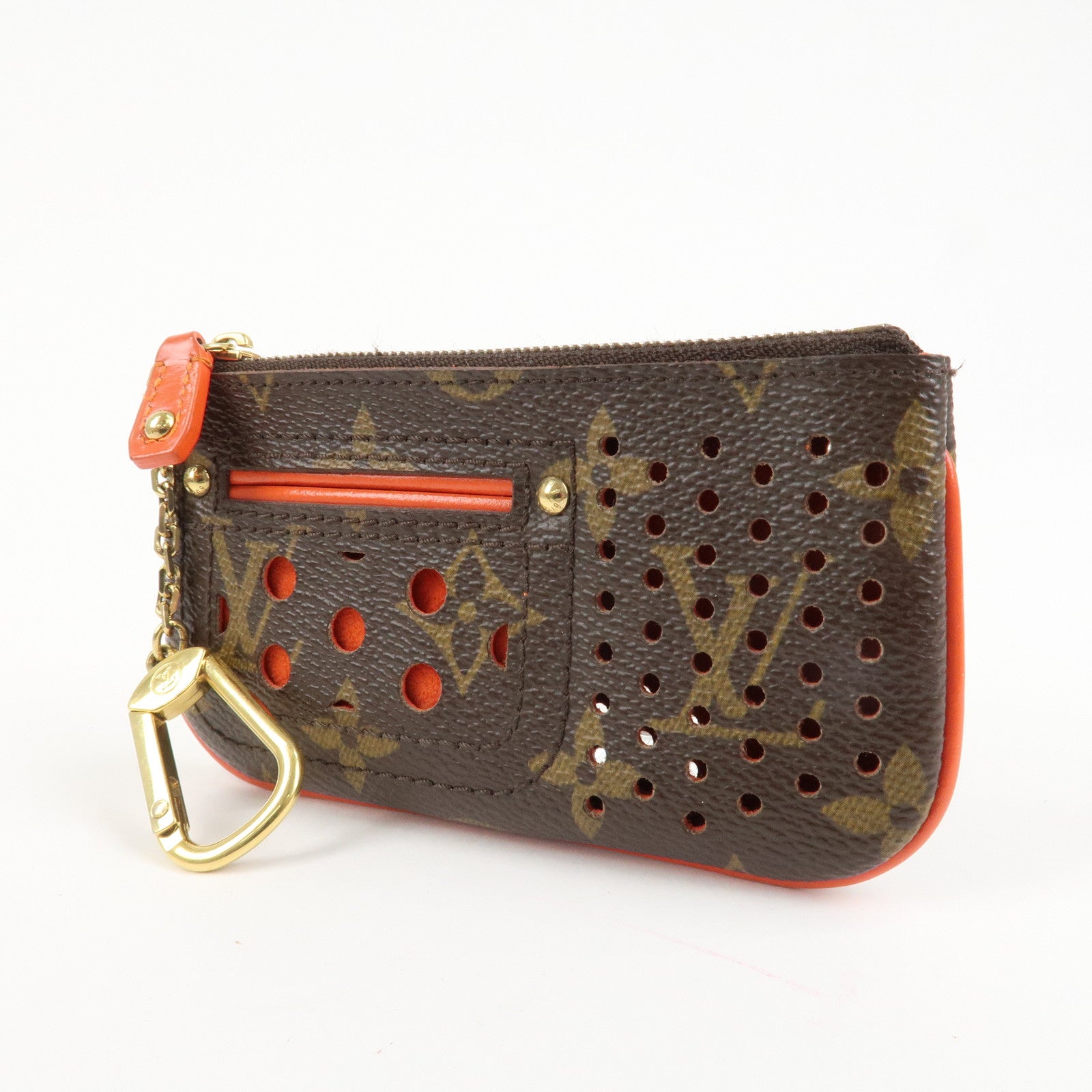 Louis Vuitton Monogram Canvas Perfo Pochette Cles Orange M95222 Used