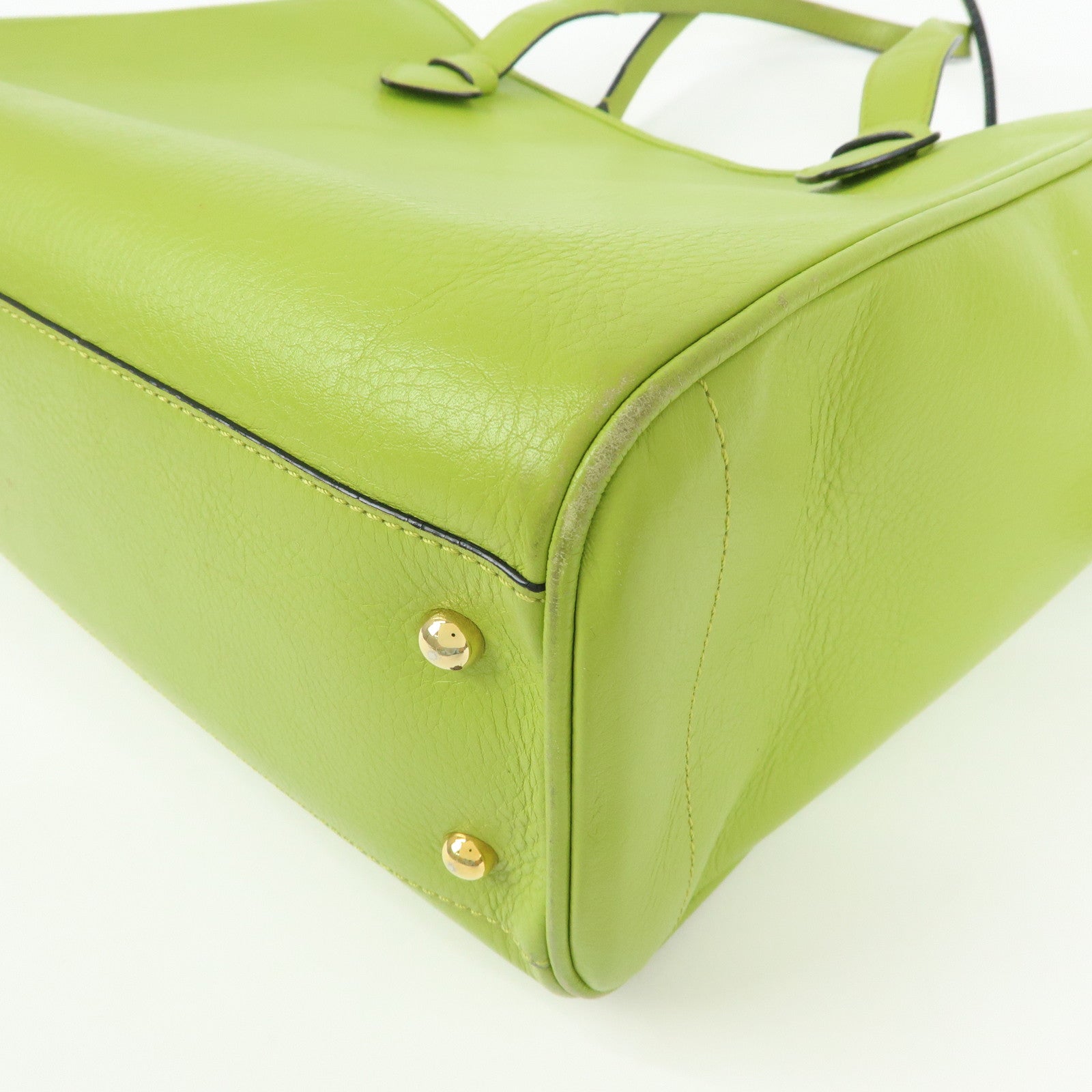 LOEWE Heritage Leather Tote Bag Hand Bag Light Green